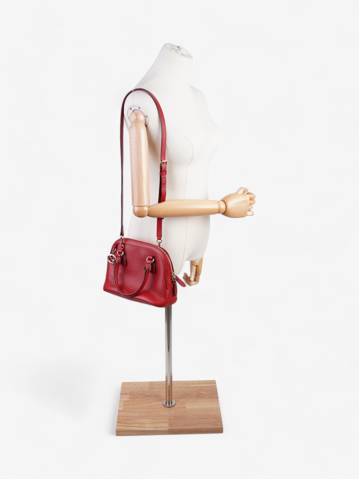 Gucci 2Way Handbag Red Leather