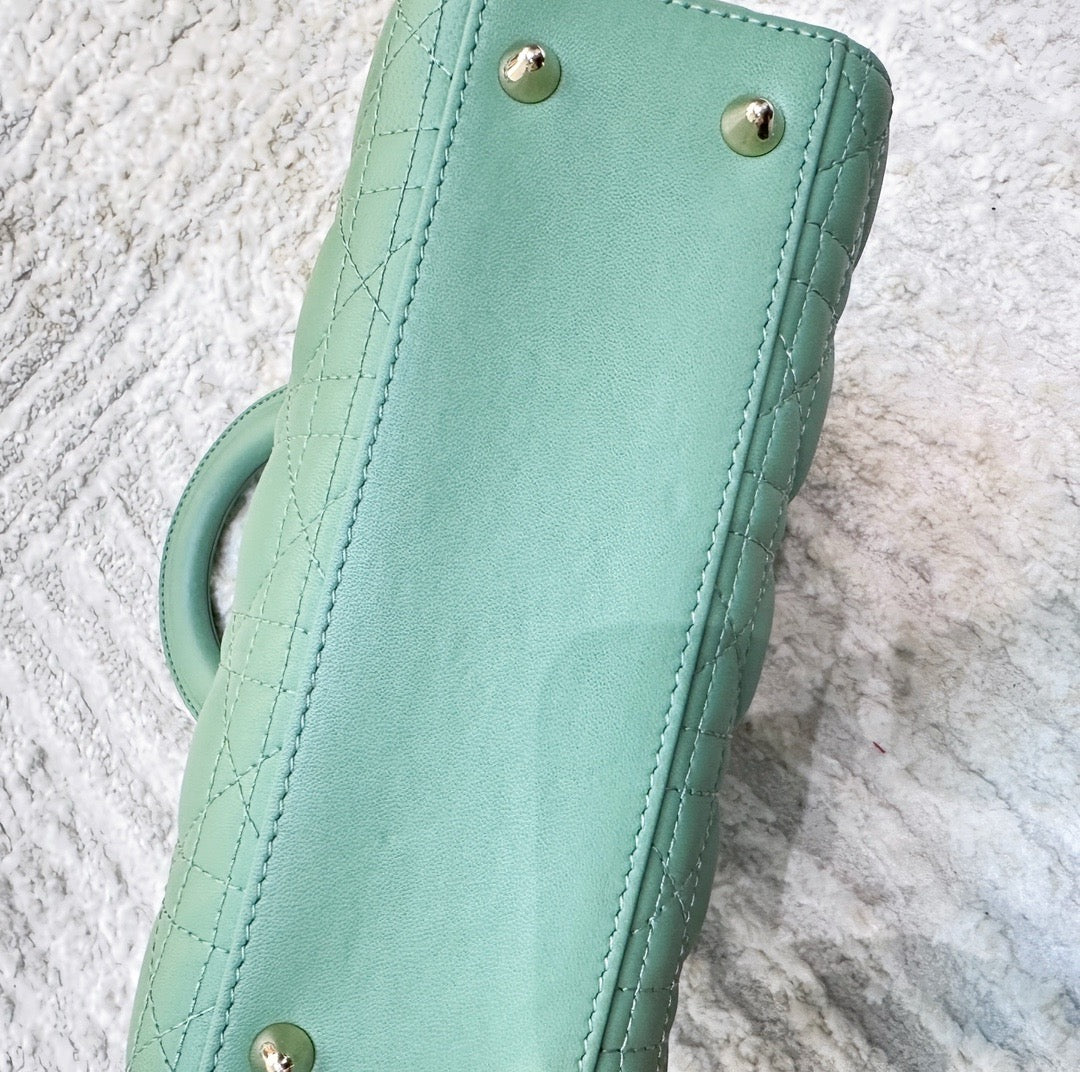 Small Lady Dior My ABCDior Bag Green Cannage Lambskin