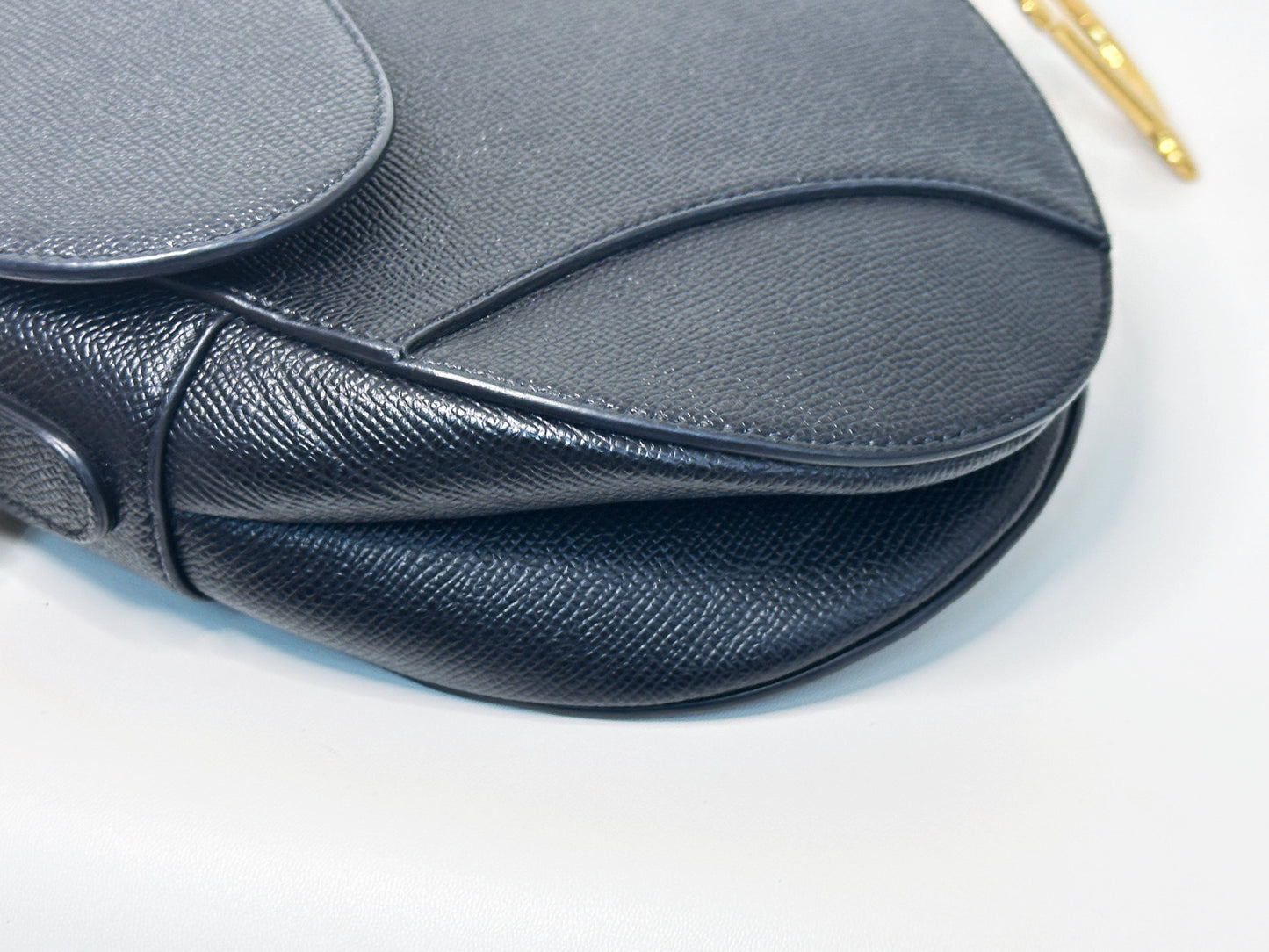 Christian Dior Saddle Bag with Strap Golden Saddle Black Calfskin 2022 year