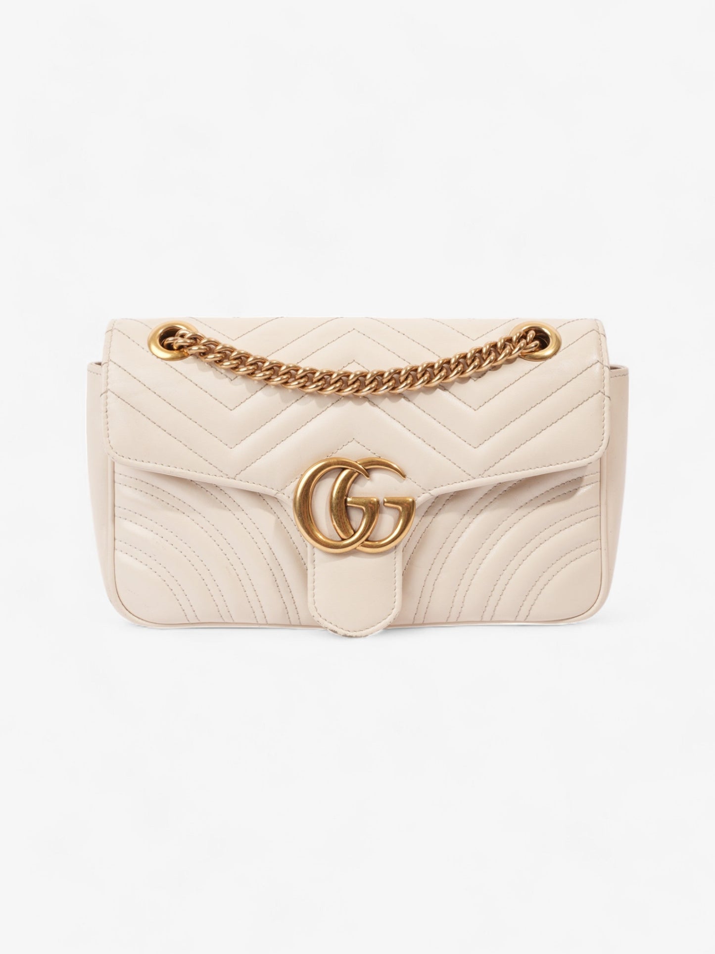 Gucci GG Marmont White Matelasse Leather Small