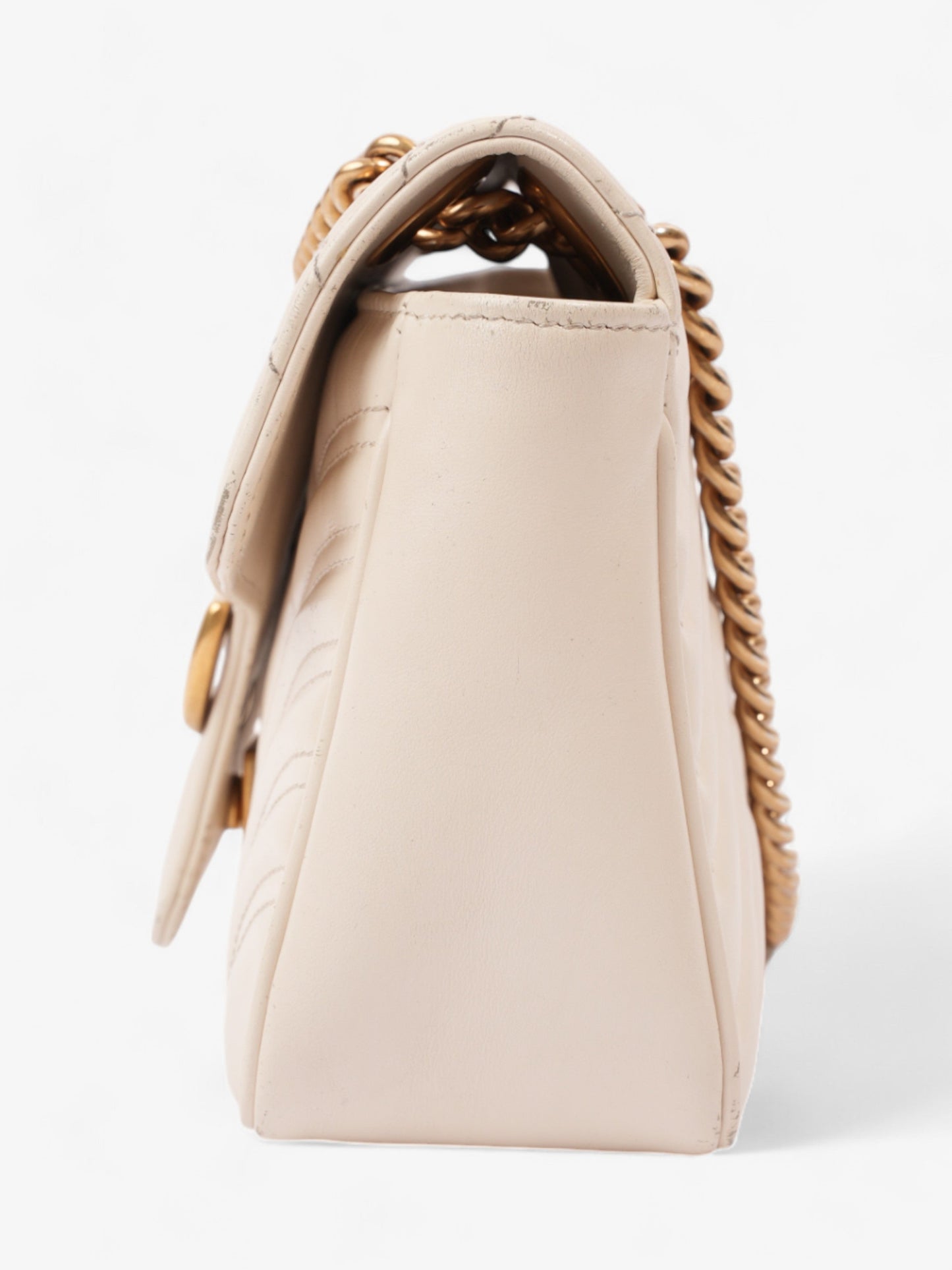 Gucci GG Marmont White Matelasse Leather Small