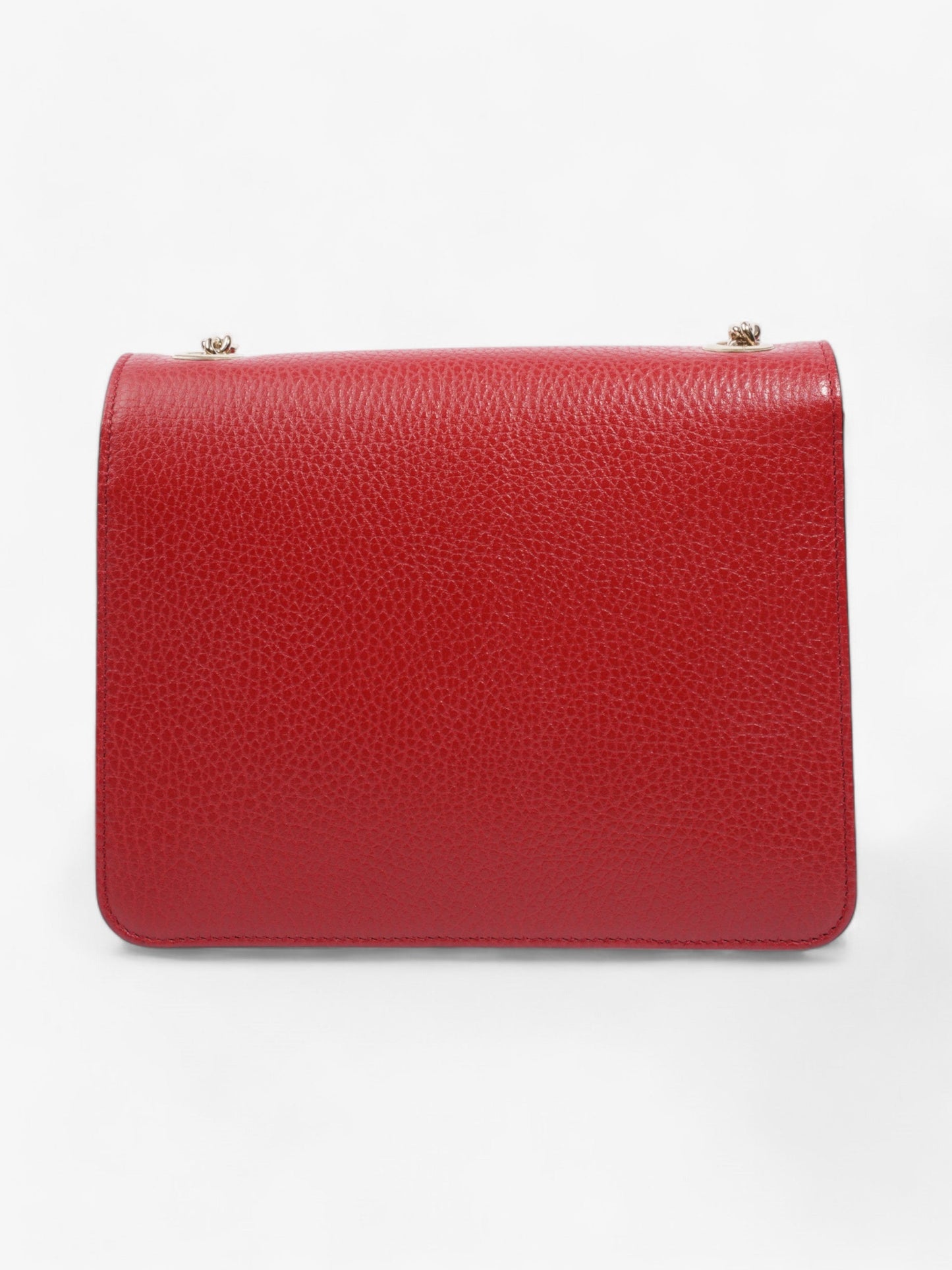 Gucci Interlocking Chain Shoulder Red Calfskin Leather Small