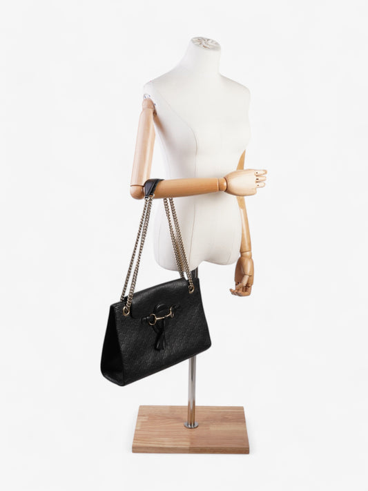 Gucci Emily Guccissima Chain Black Calfskin Leather