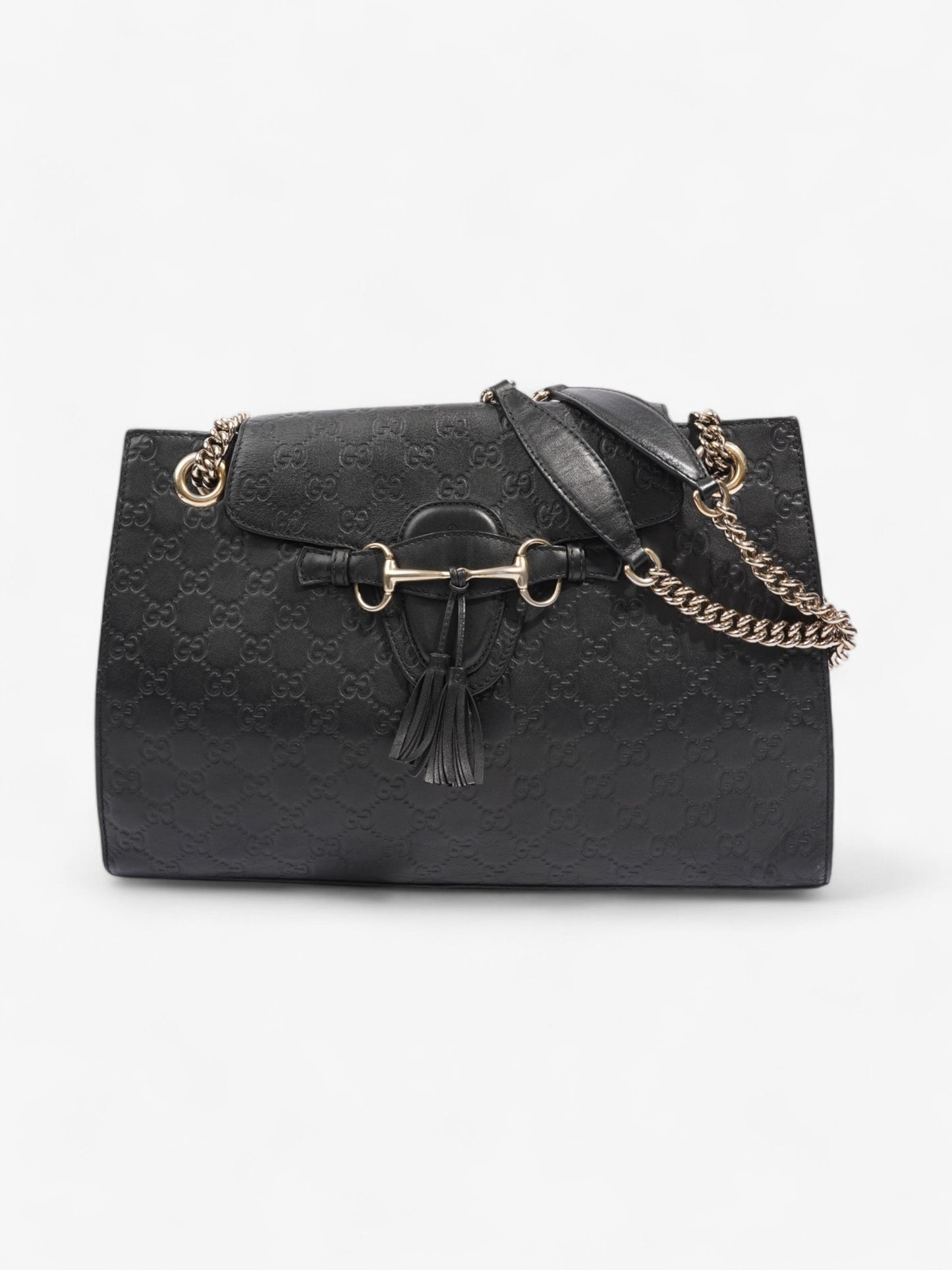 Gucci Emily Guccissima Chain Black Calfskin Leather