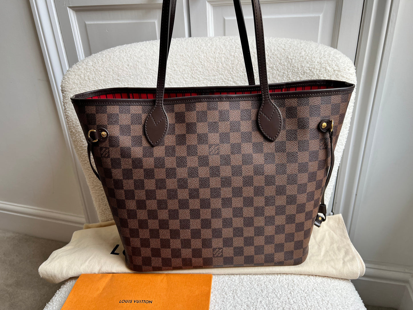 Louis Vuitton Neverfull MM Damier Ebene Rose Ballerine (RRP £1430)