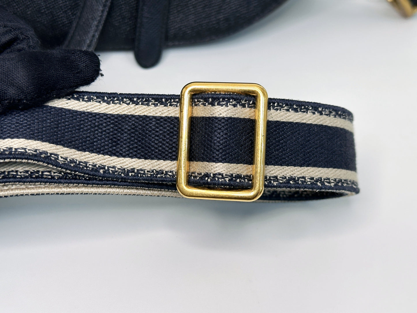 Christian Dior Saddle Bag with Strap Golden Saddle Black Calfskin 2022 year