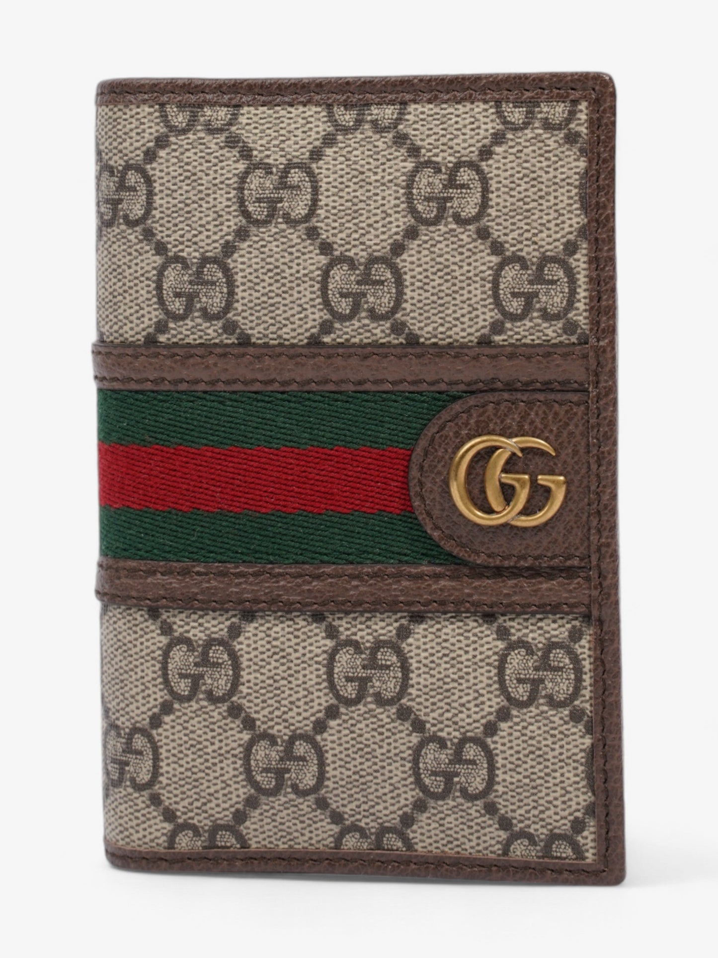 Gucci Ophidia GG Card Case GG Supreme / Red / Green Coated Canvas