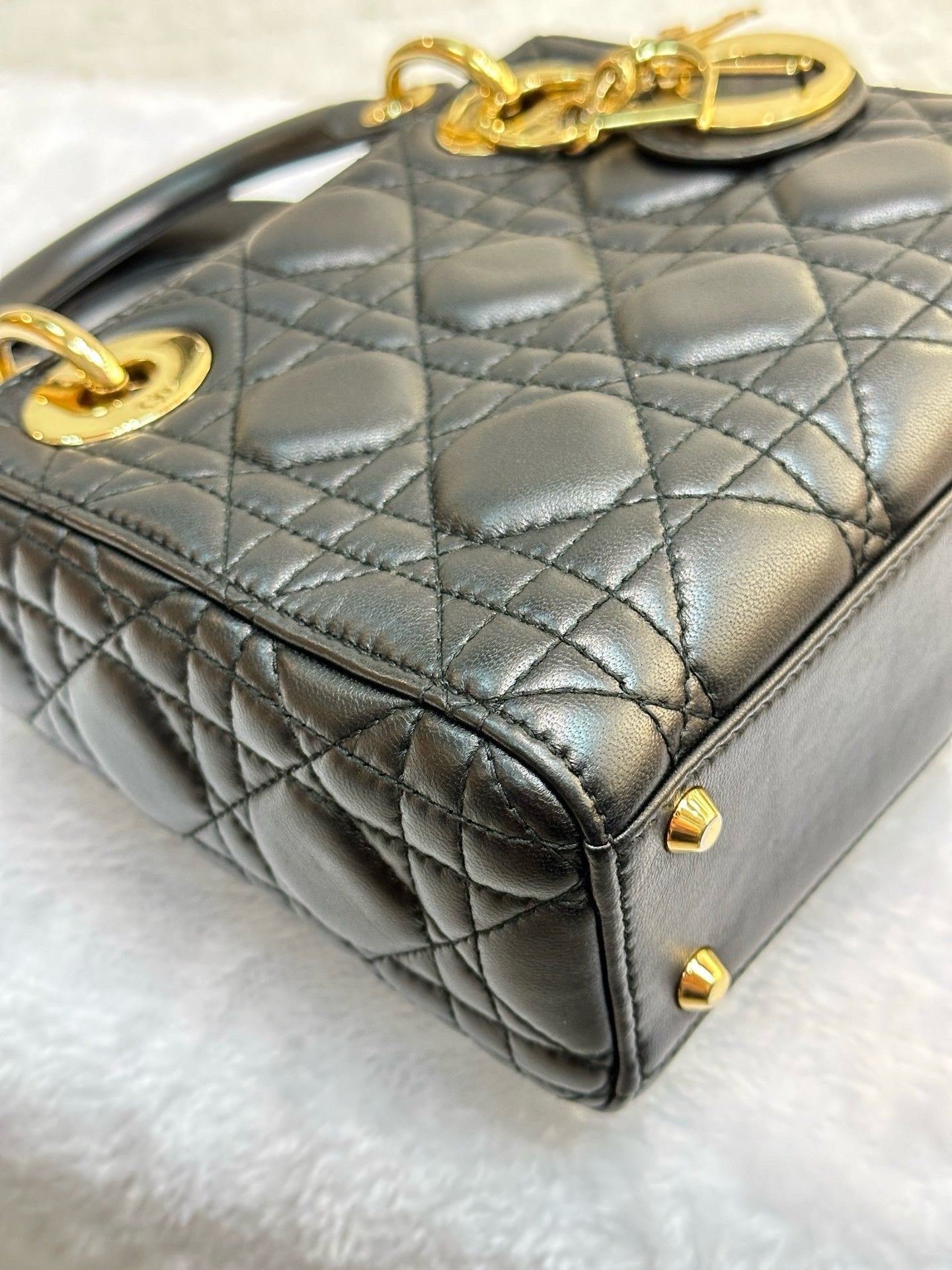 Christian Dior Mini Lambskin Cannage Lady Dior Black