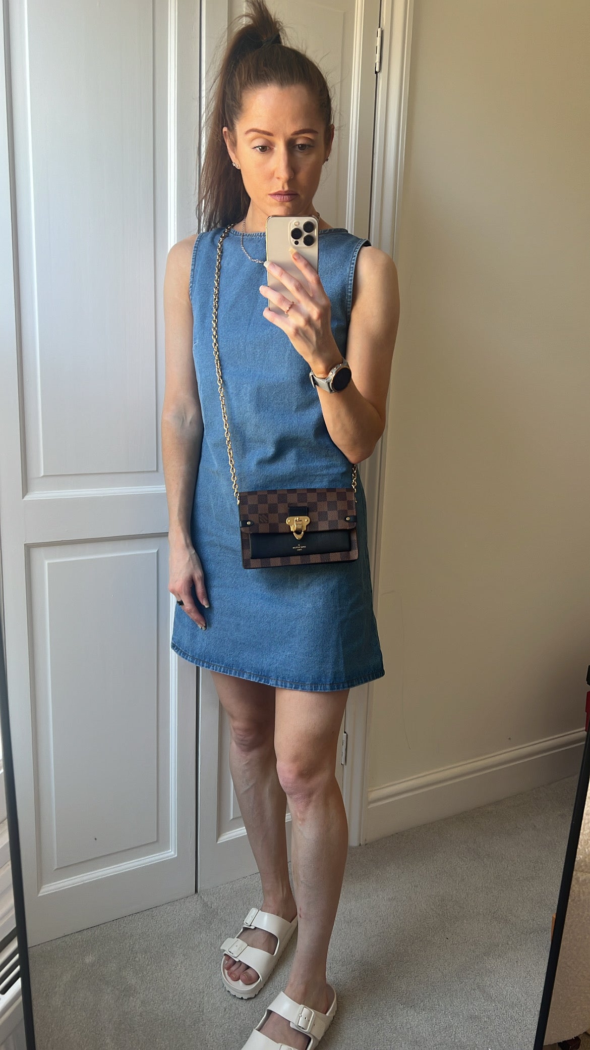 Louis Vuitton Black and Damier Ebene Vavin Chain Wallet (RRP £1280)