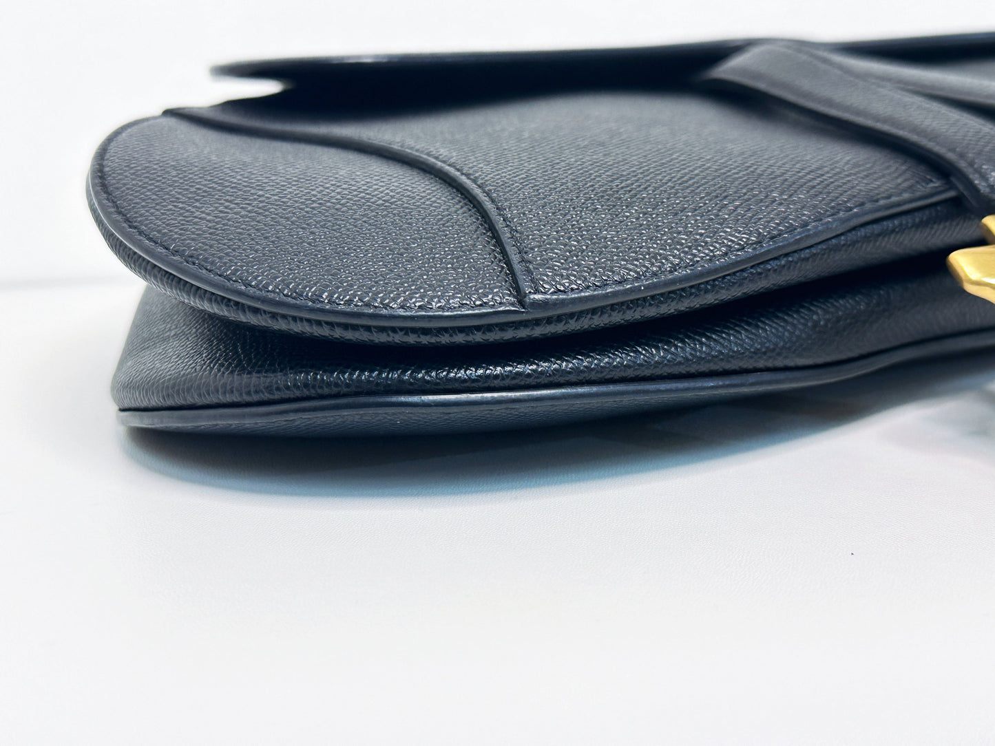 Christian Dior Saddle Bag with Strap Golden Saddle Black Calfskin 2022 year