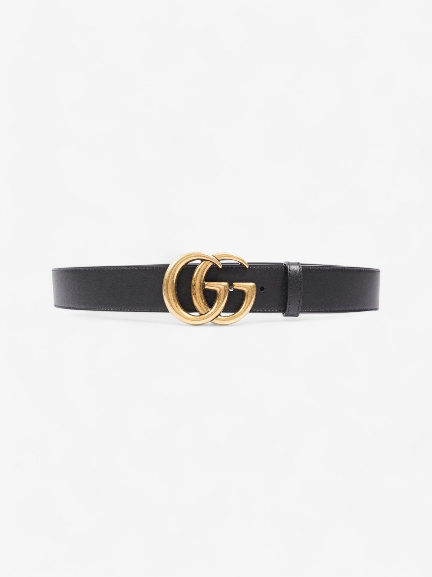 Gucci GG Marmont Wide Belt Black / Gold Leather 105cm / 42"