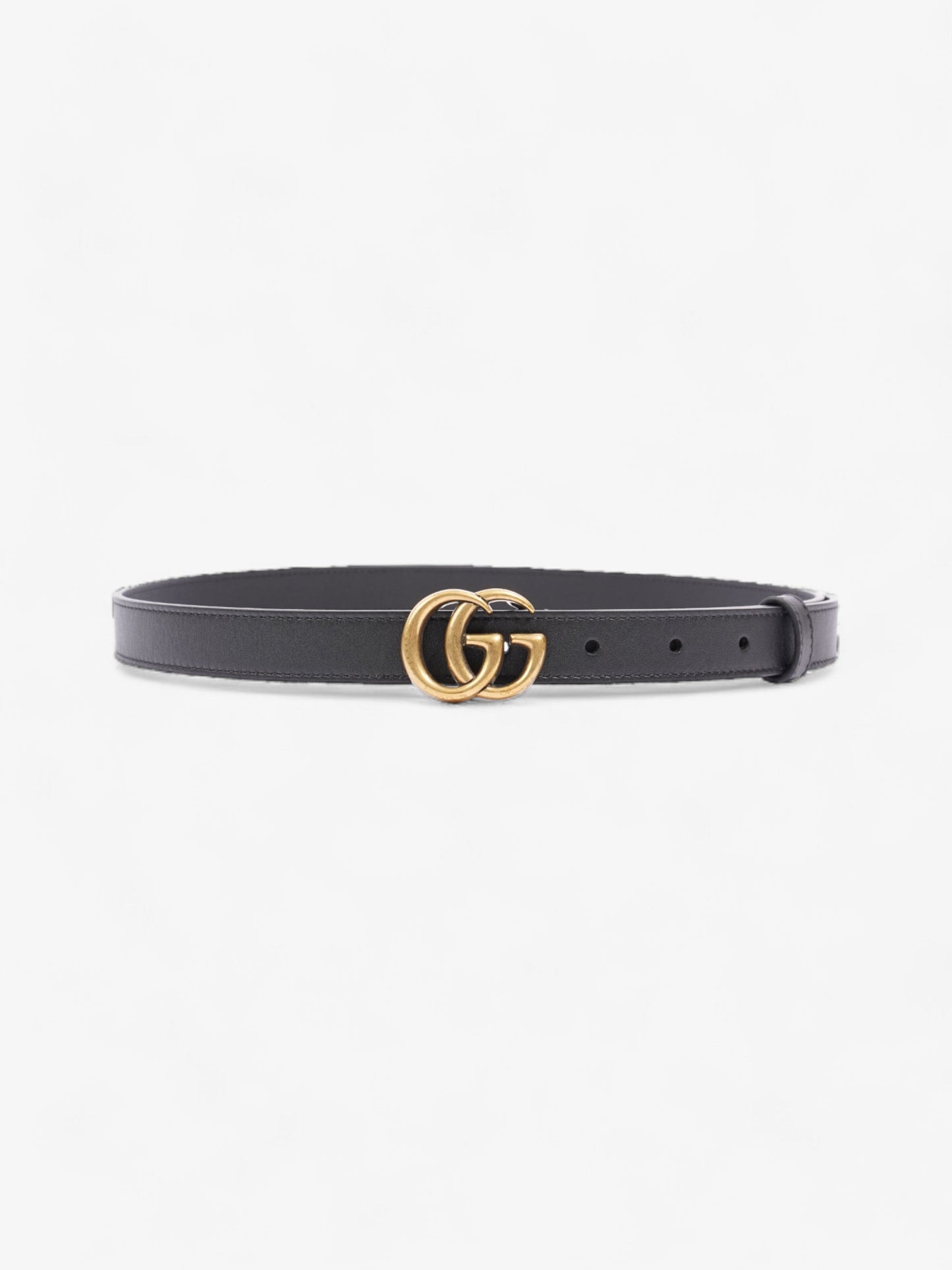 Gucci GG Marmont Thin Belt Black / Gold Leather 75cm / 30"