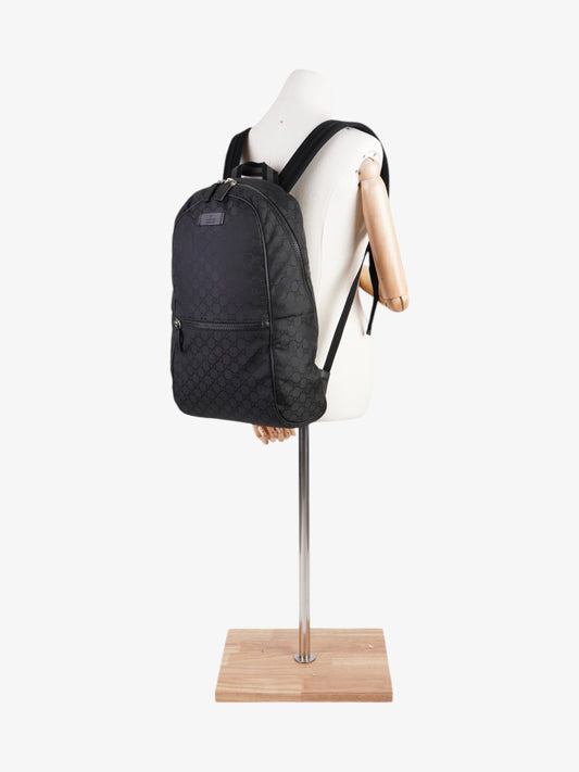 Gucci Double Zip Backpack Black / GG Supreme Nylon