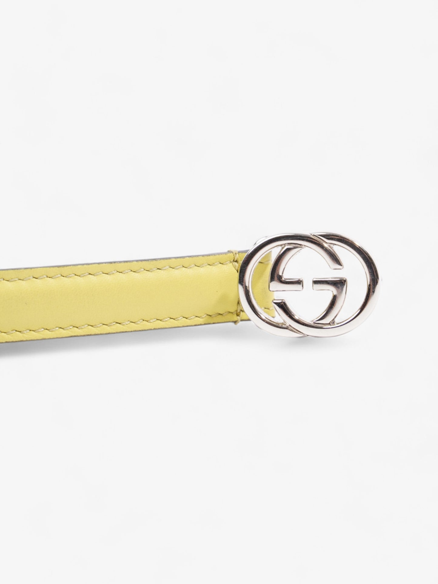 Gucci Interlocking G Belt Yellow / Silver Leather 80cm / 32"