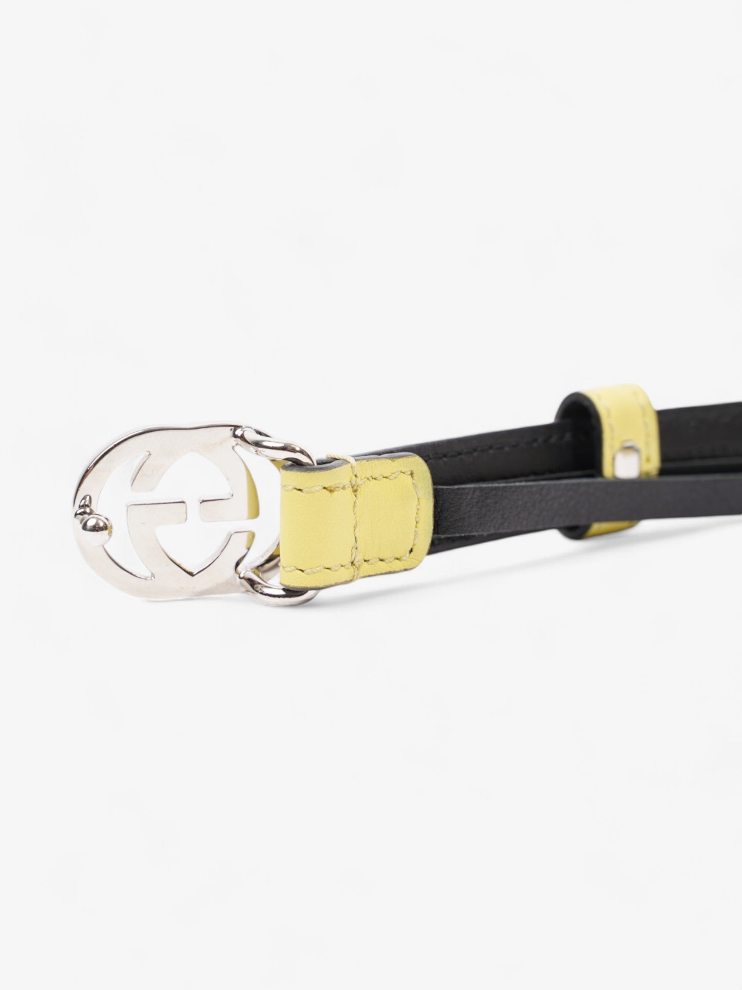 Gucci Interlocking G Belt Yellow / Silver Leather 80cm / 32"