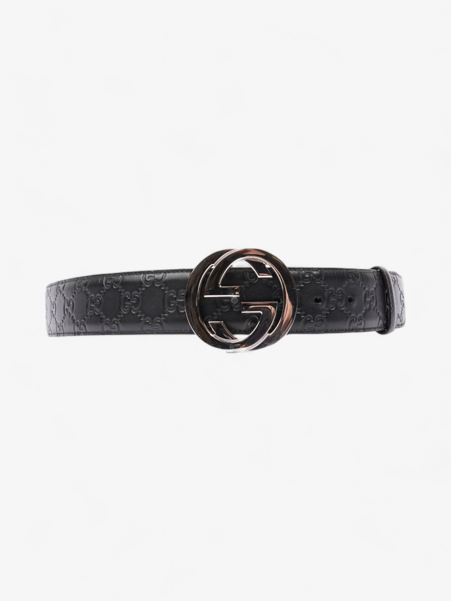 Gucci Interlocking G Belt Black Leather 105cm 42"