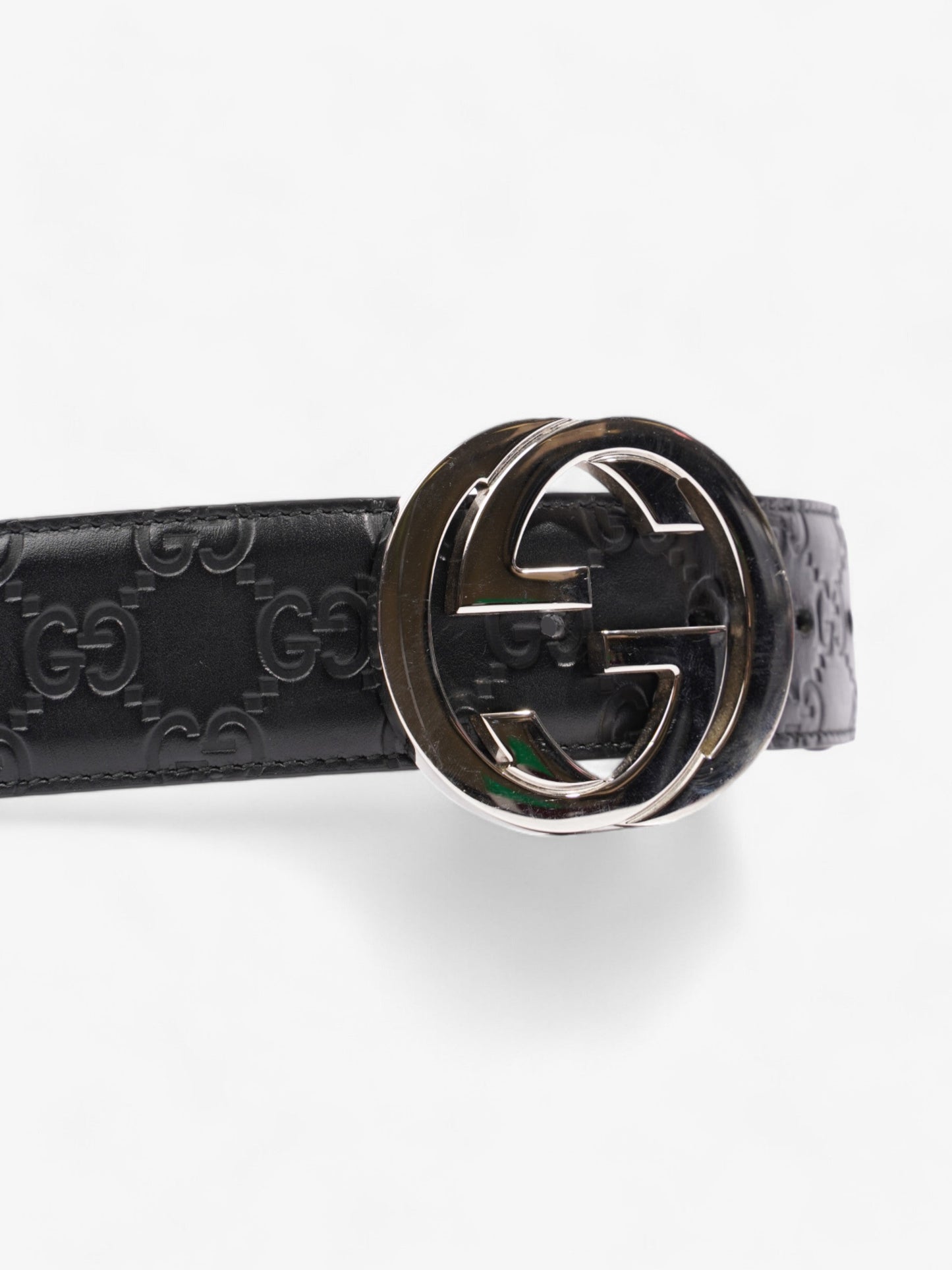 Gucci Interlocking G Belt Black Leather 105cm 42"