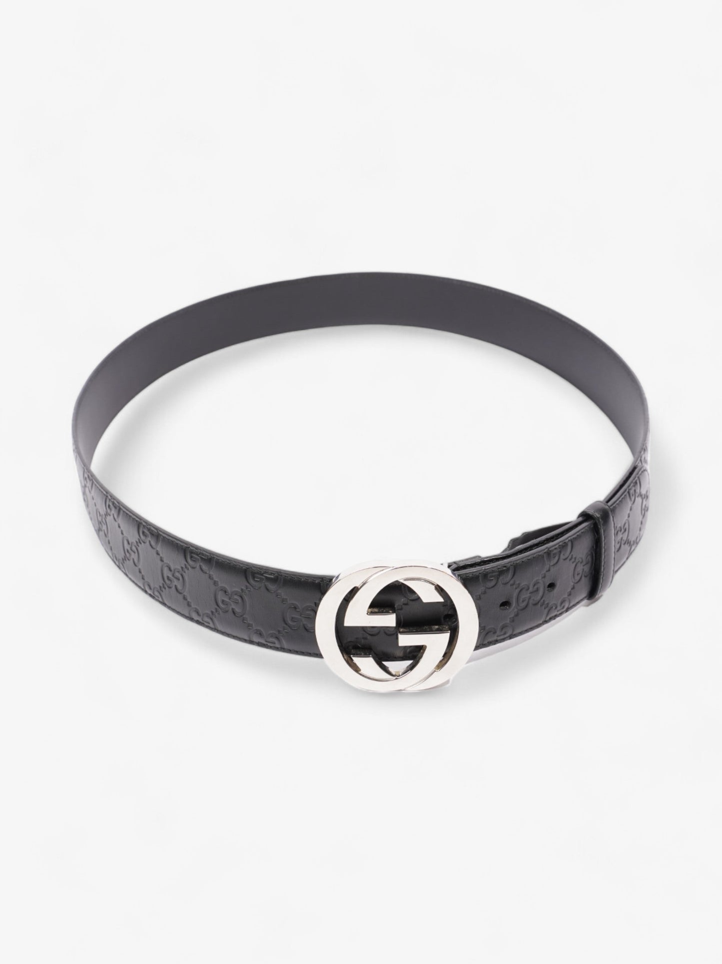 Gucci Interlocking G Belt Black Leather 105cm 42"