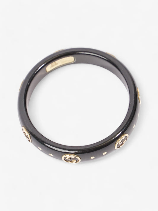 Gucci GG Icon Ring Black / Yellow Gold Base Metal 15 (Circumference - 55mm)