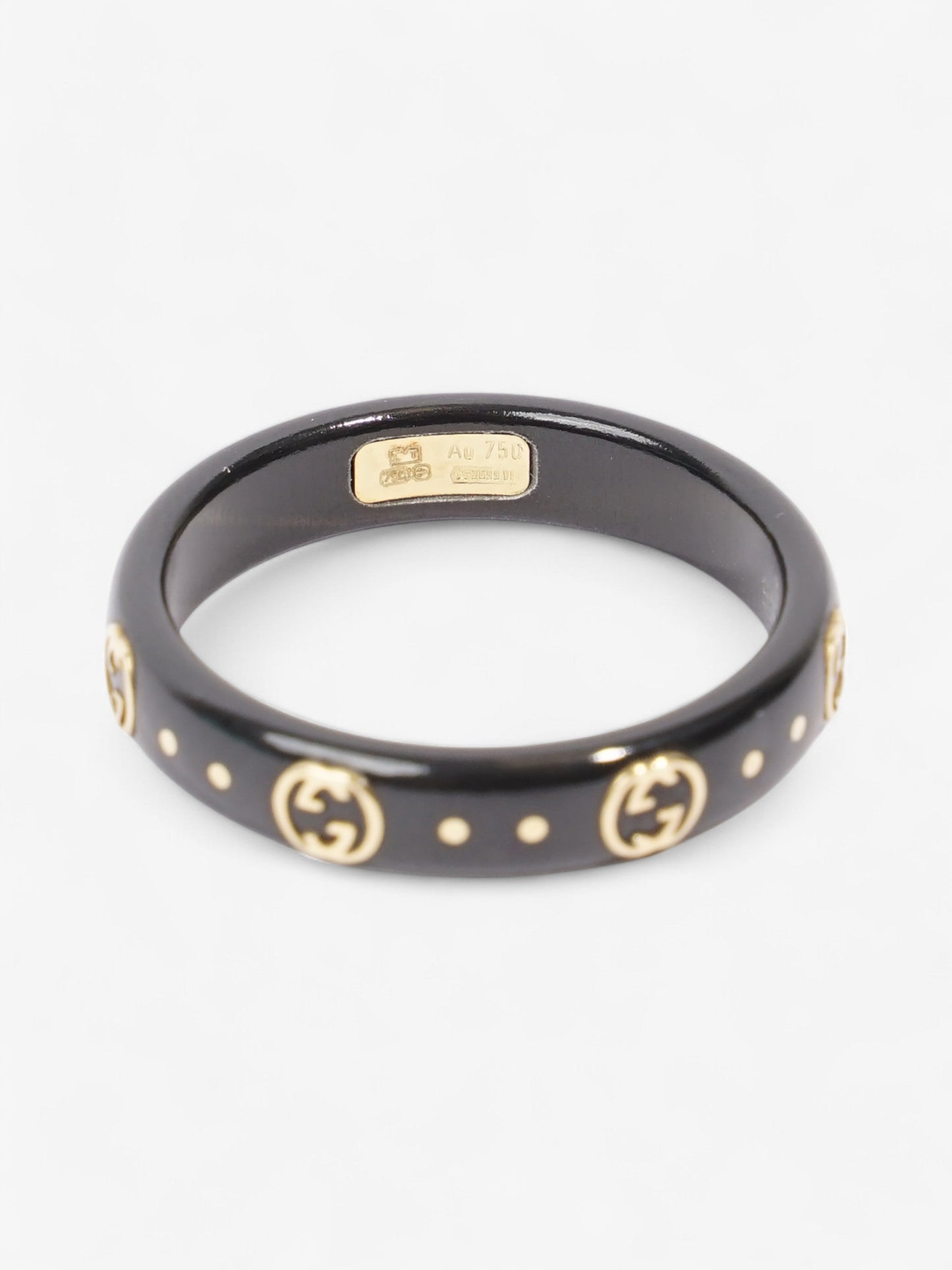 Gucci GG Icon Ring Black / Yellow Gold Base Metal 15 (Circumference - 55mm)