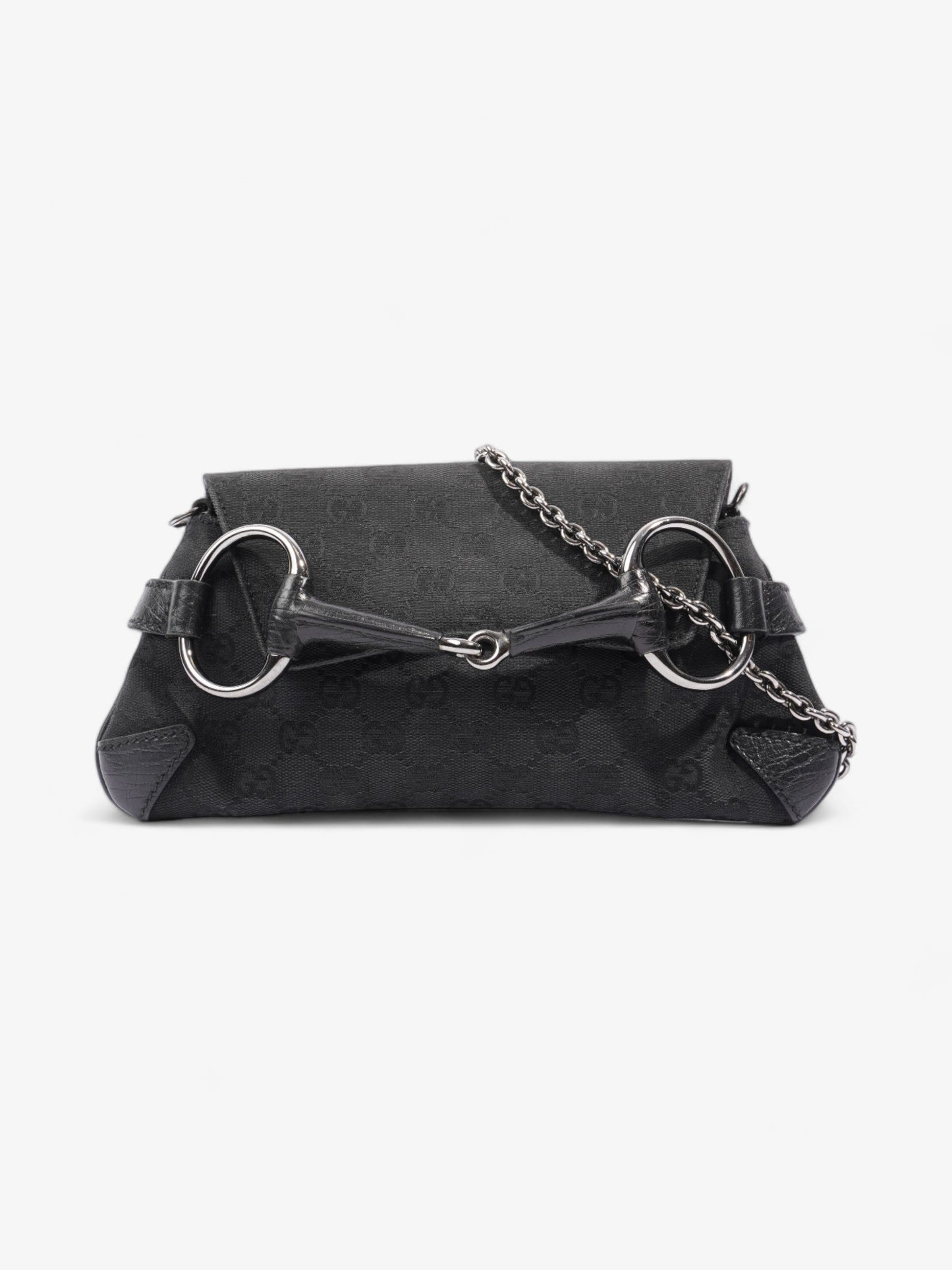 Gucci Horsebit Chain Clutch Black GG Supreme Canvas