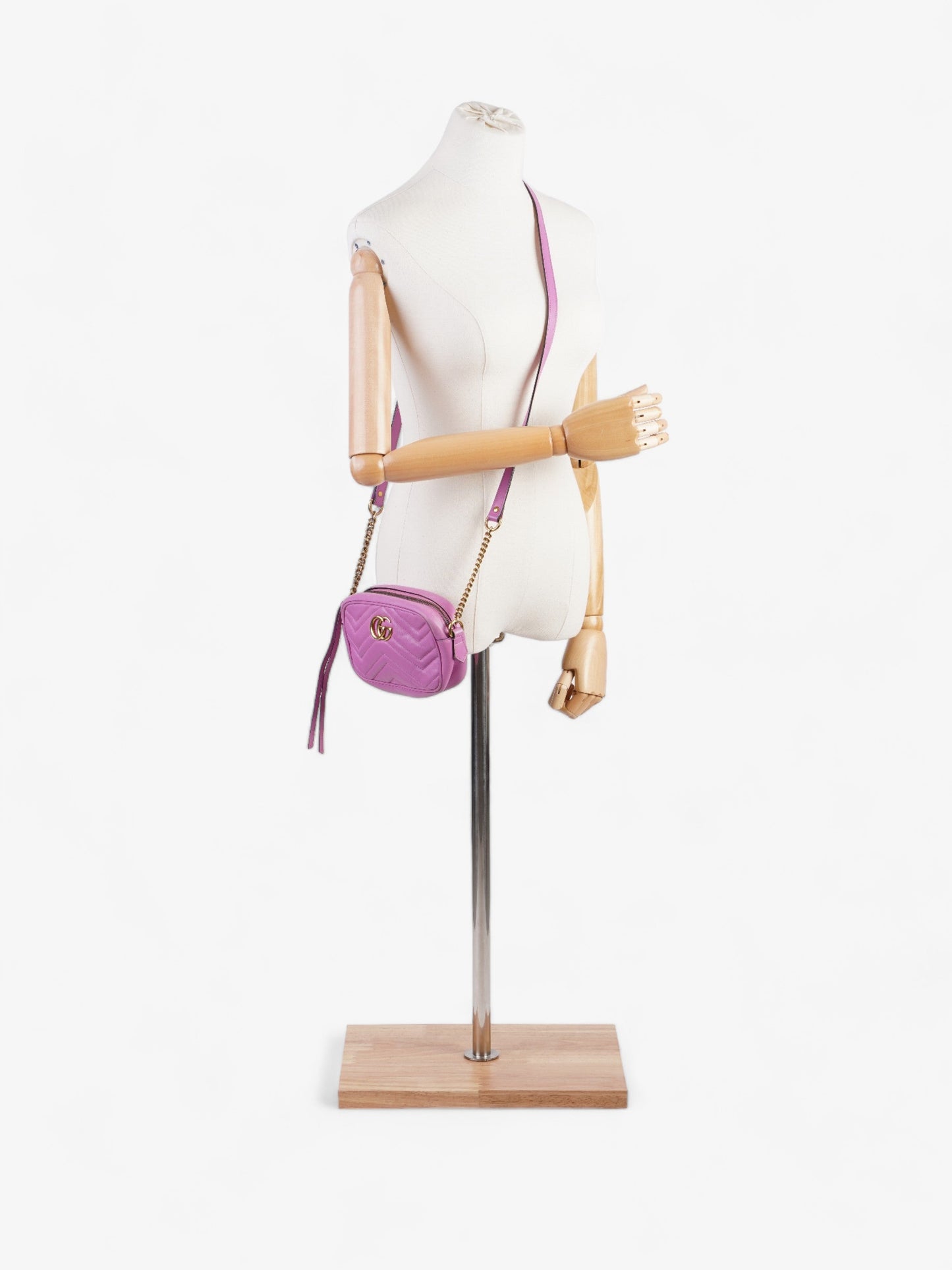 Gucci Marmont Zip Pink Matelasse Leather Mini