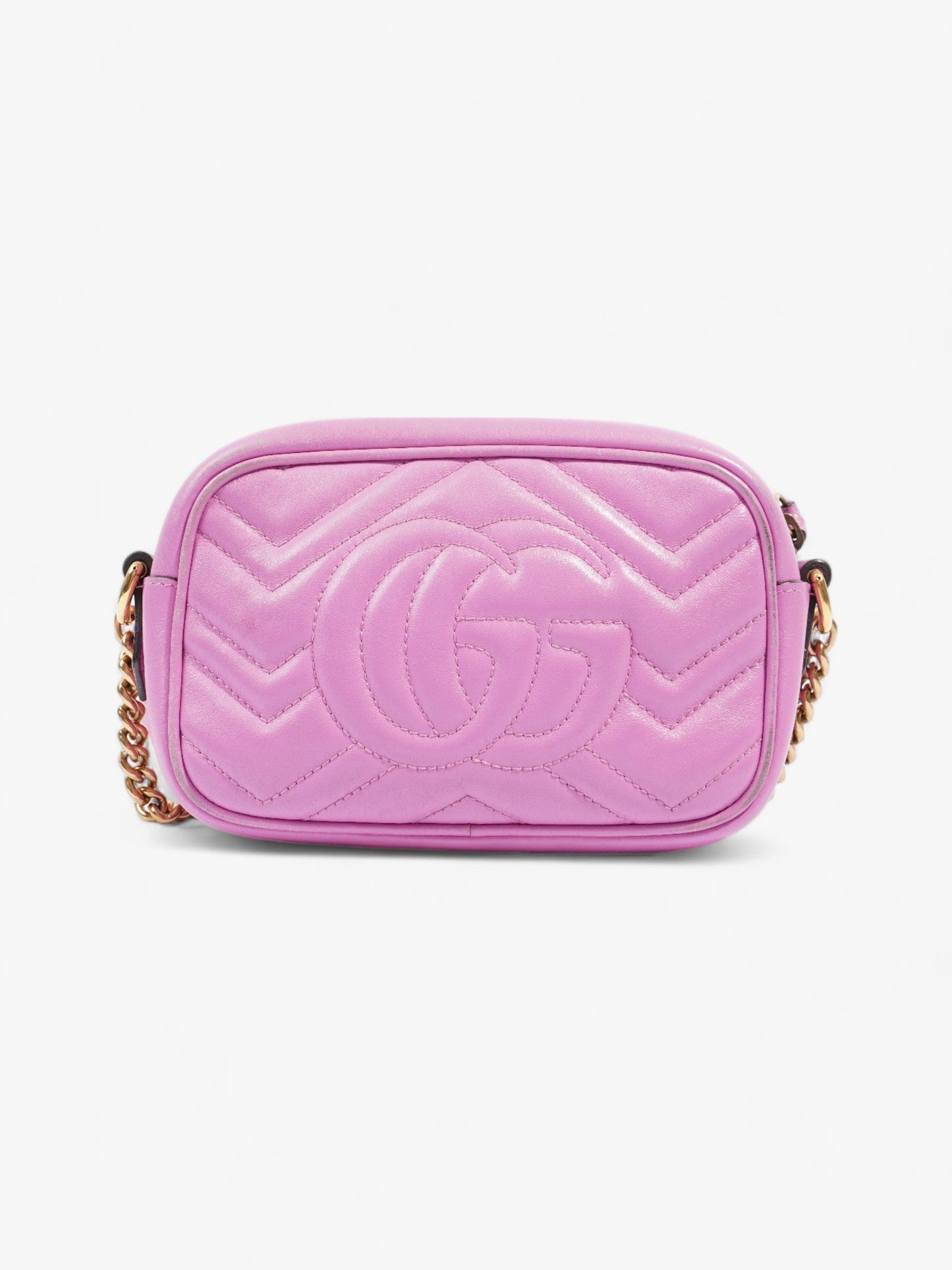 Gucci Marmont Zip Pink Matelasse Leather Mini
