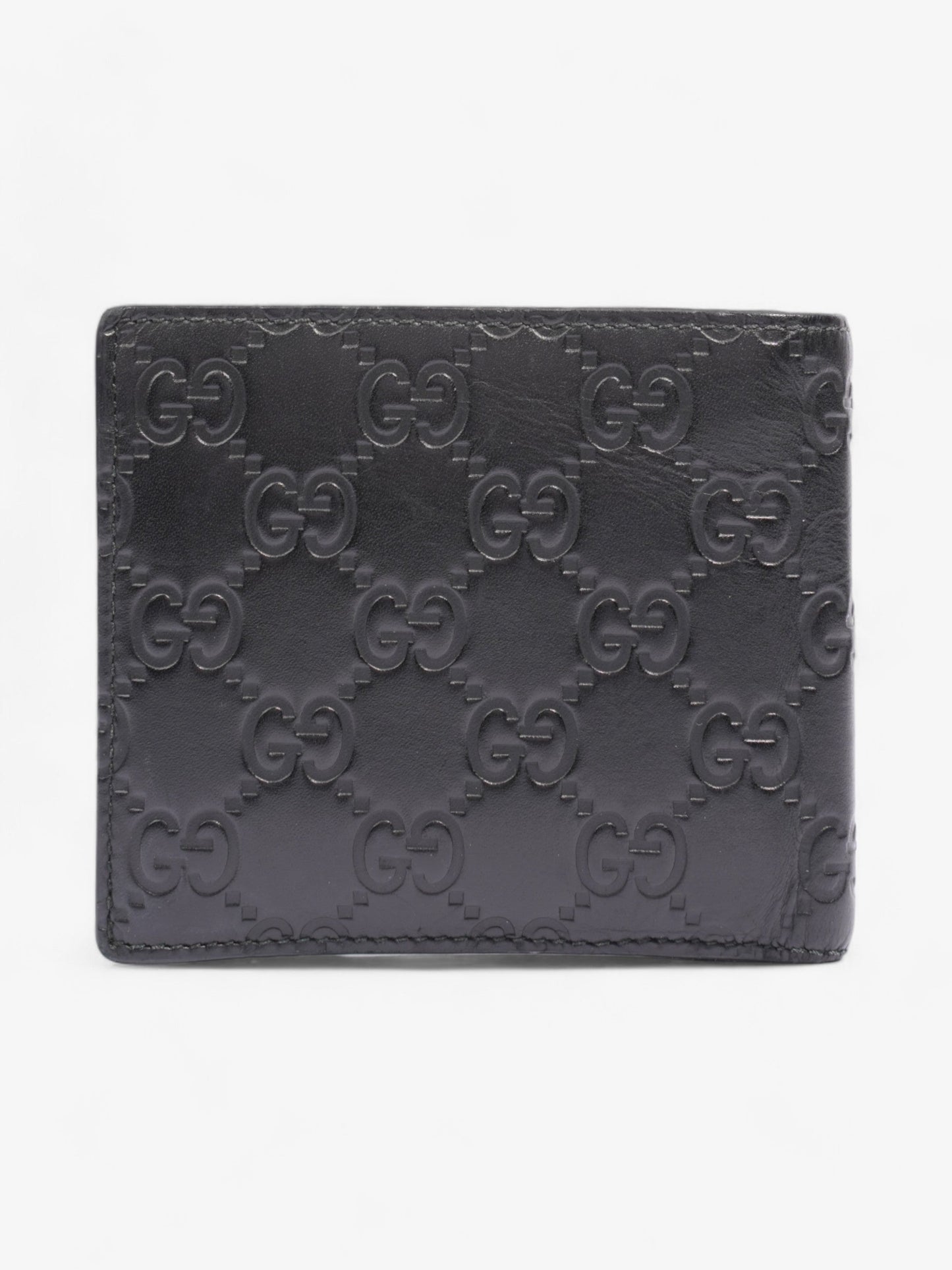 Gucci Guccissima Compact Wallet Black Leather