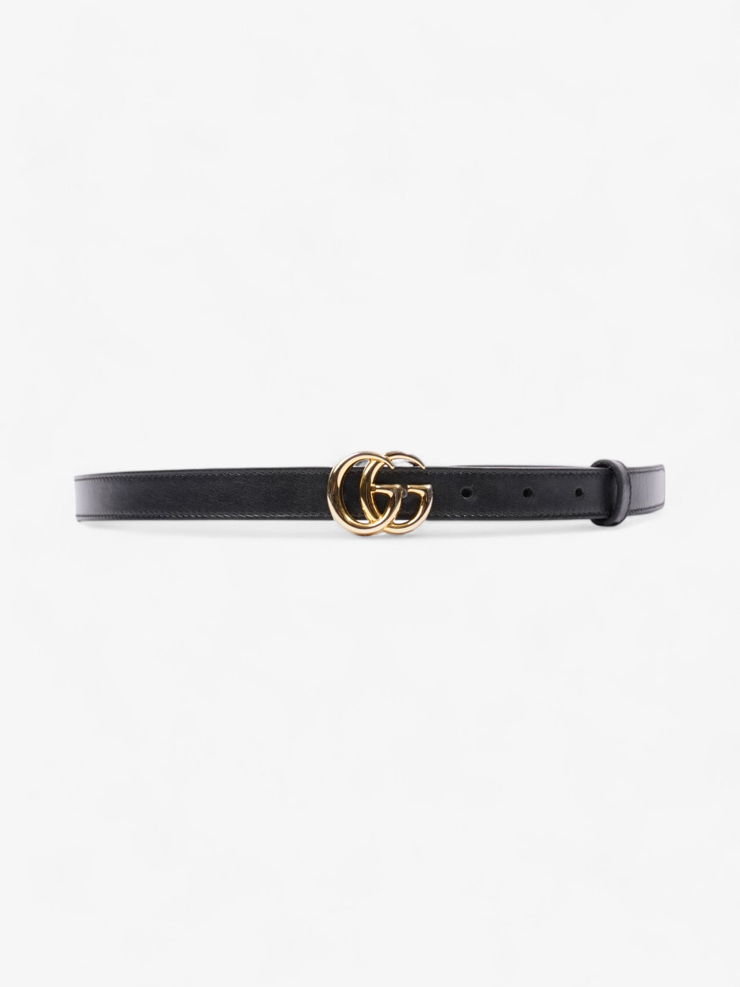 Gucci GG Marmont Thin Belt Black / Gold Leather 90cm / 36"