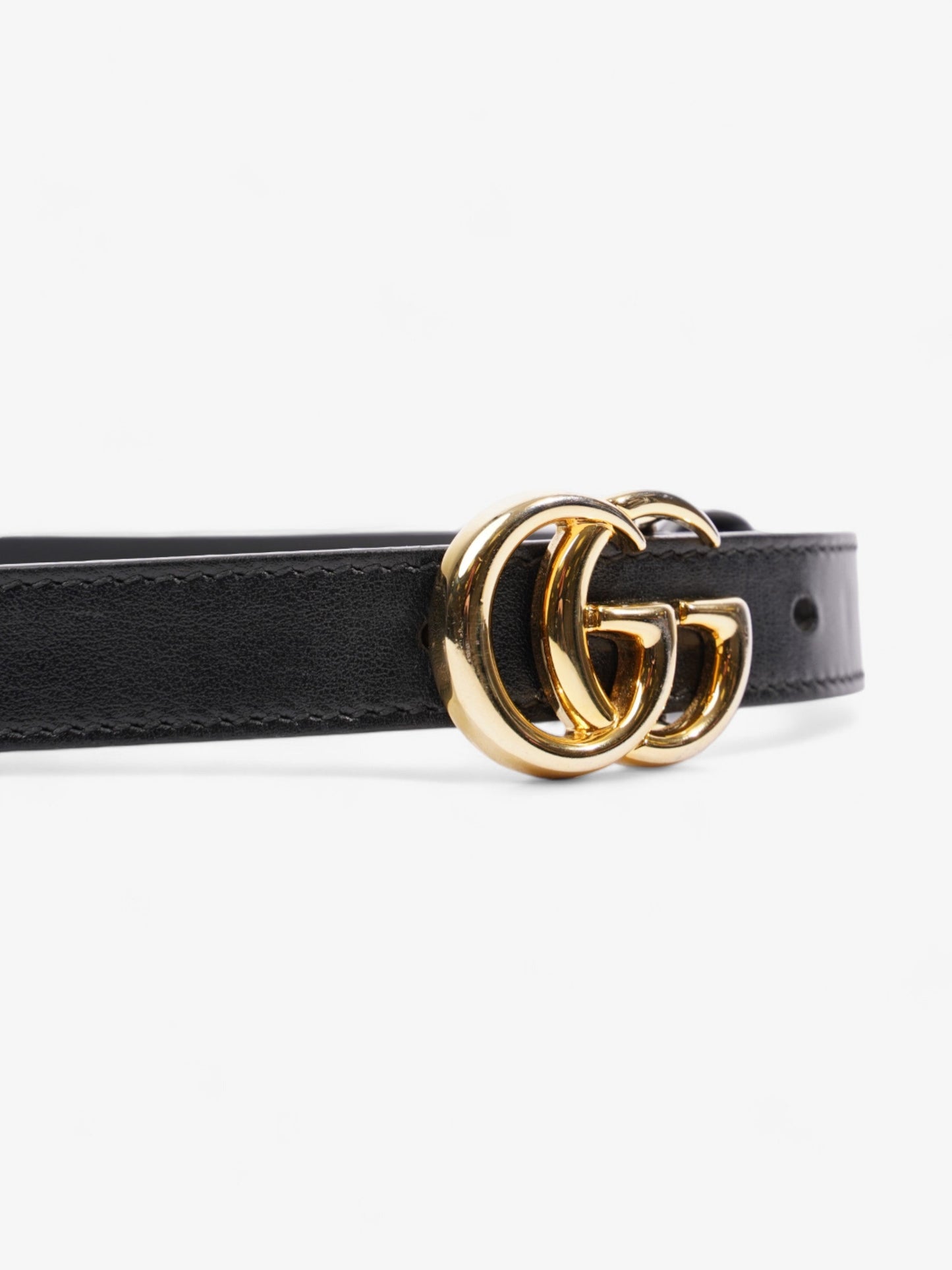 Gucci GG Marmont Thin Belt Black / Gold Leather 90cm / 36"