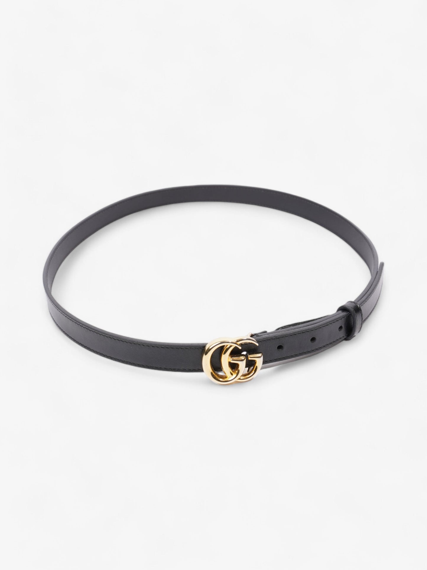 Gucci GG Marmont Thin Belt Black / Gold Leather 90cm / 36"