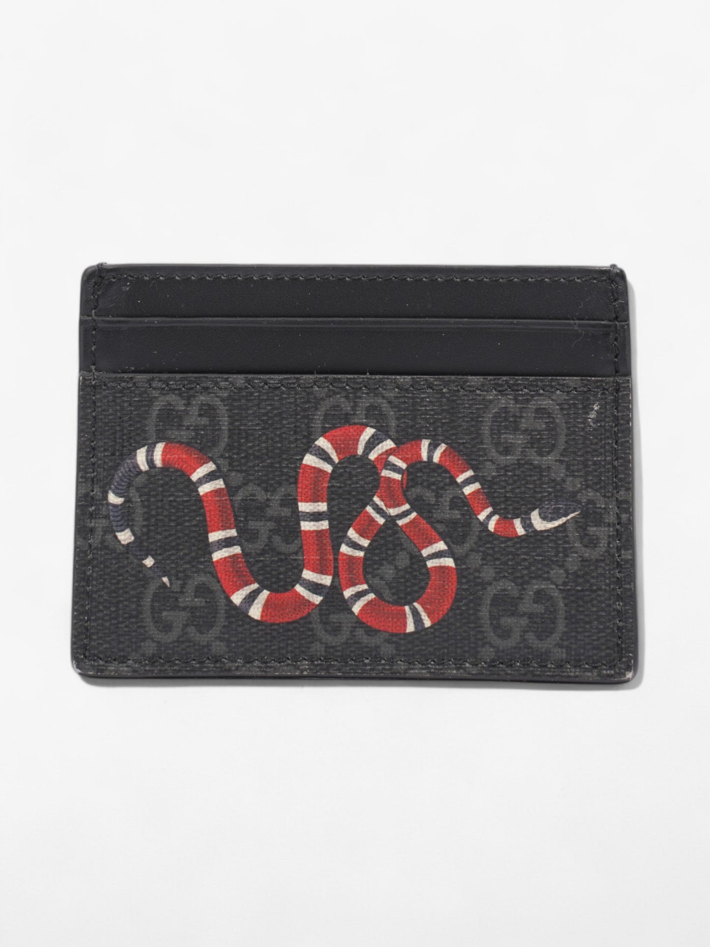 Gucci GG Snake Card Holder Black / Snake Canvas