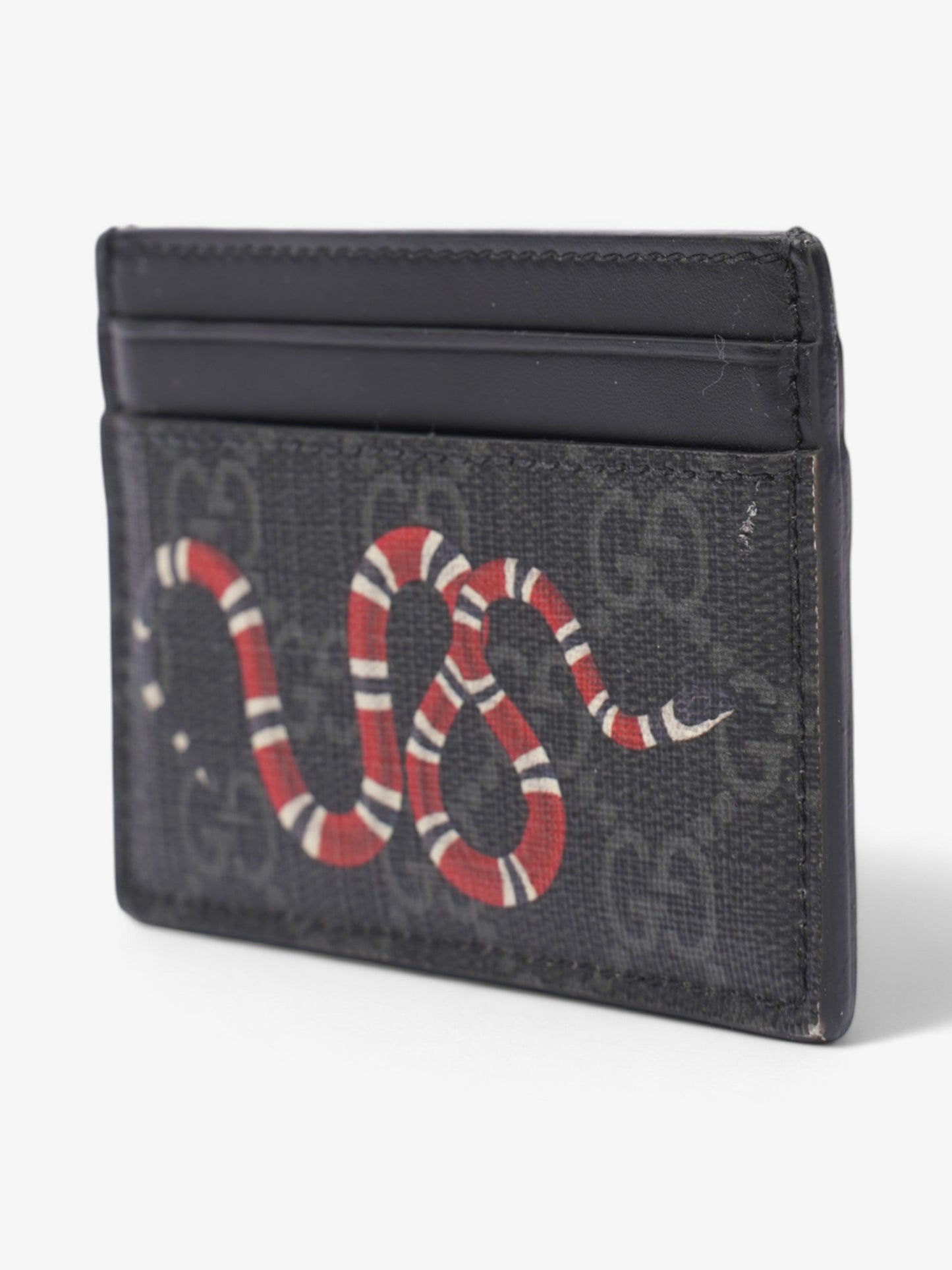 Gucci GG Snake Card Holder Black / Snake Canvas