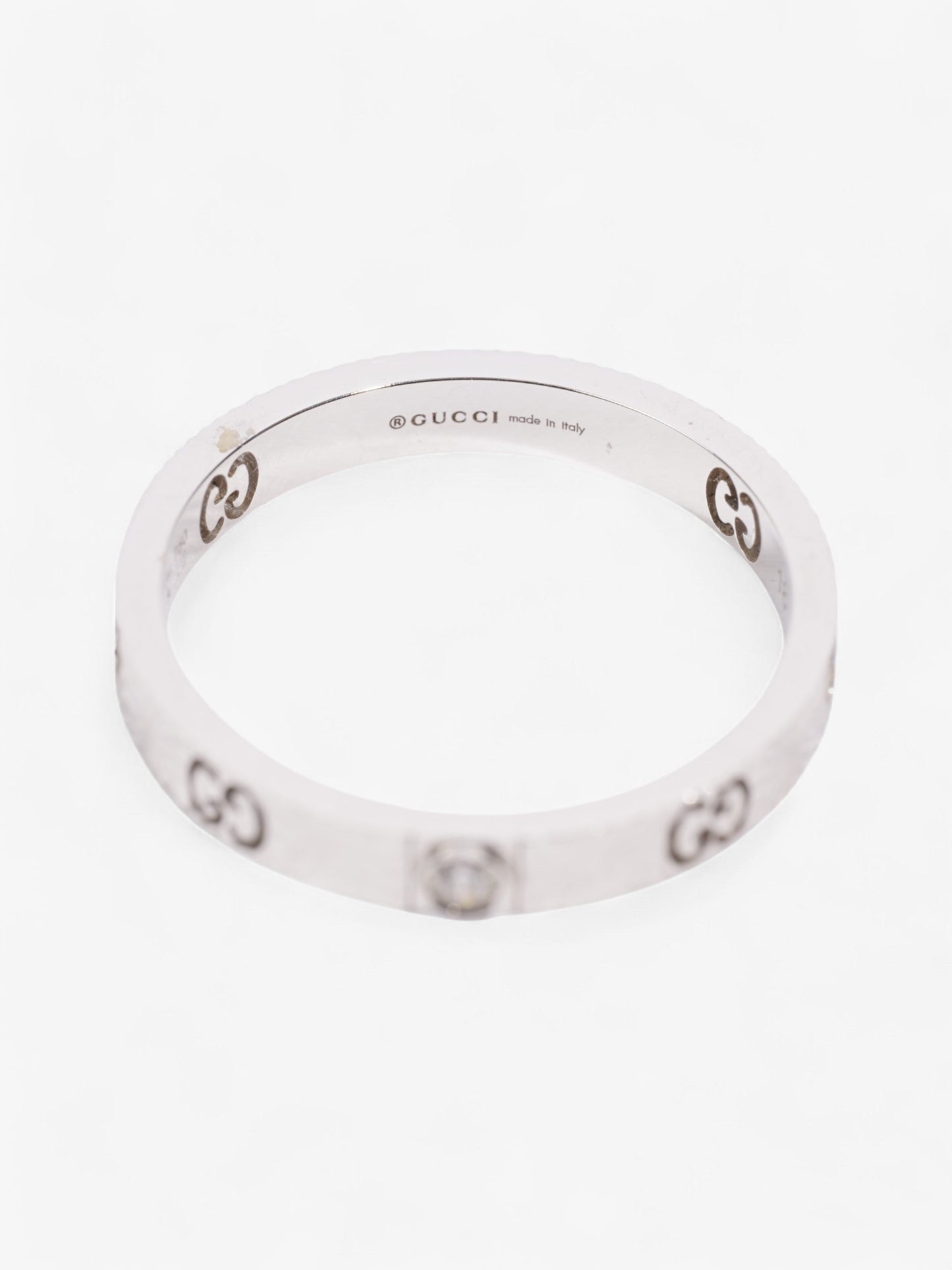 Gucci GG Cut Out Diamond Ring White Gold White Gold 18 (Circumference - 58mm)