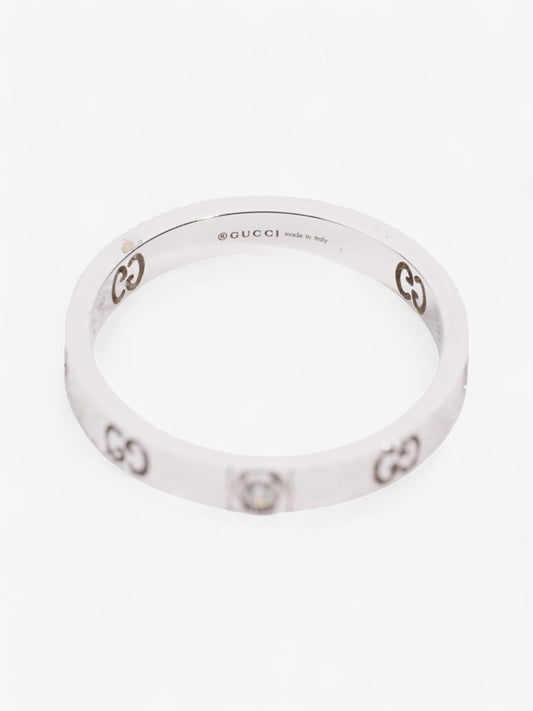Gucci GG Cut Out Diamond Ring White Gold White Gold 18 (Circumference - 58mm)