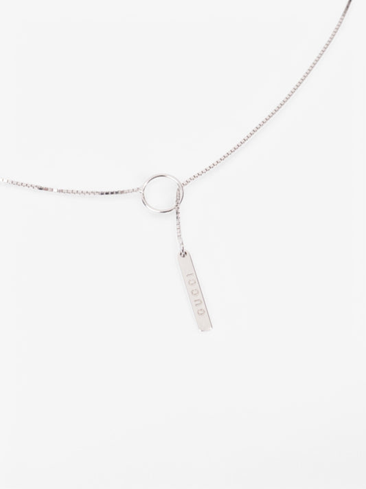 Gucci Trademark Loop Necklace White Gold White Gold