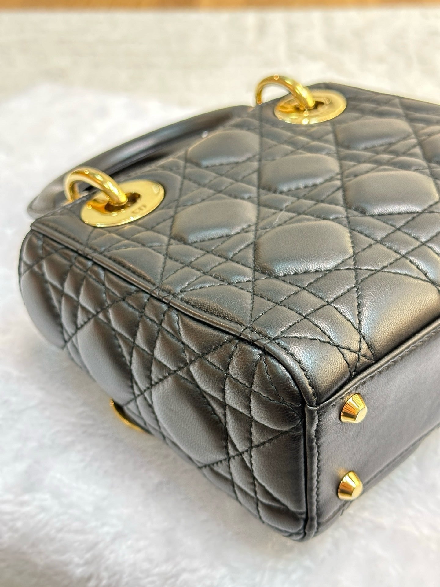 Christian Dior Mini Lambskin Cannage Lady Dior Black