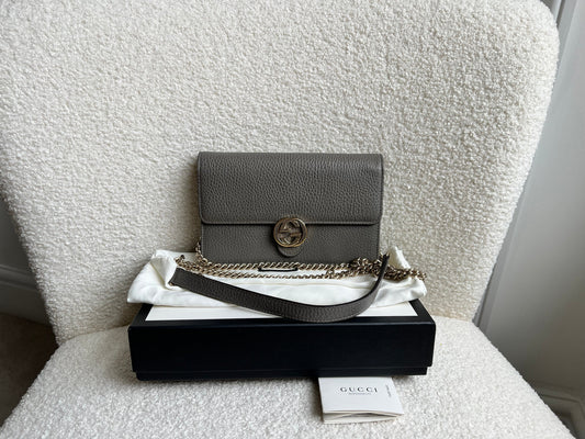 Gucci Dollar Grey Interlocking Chain Wallet