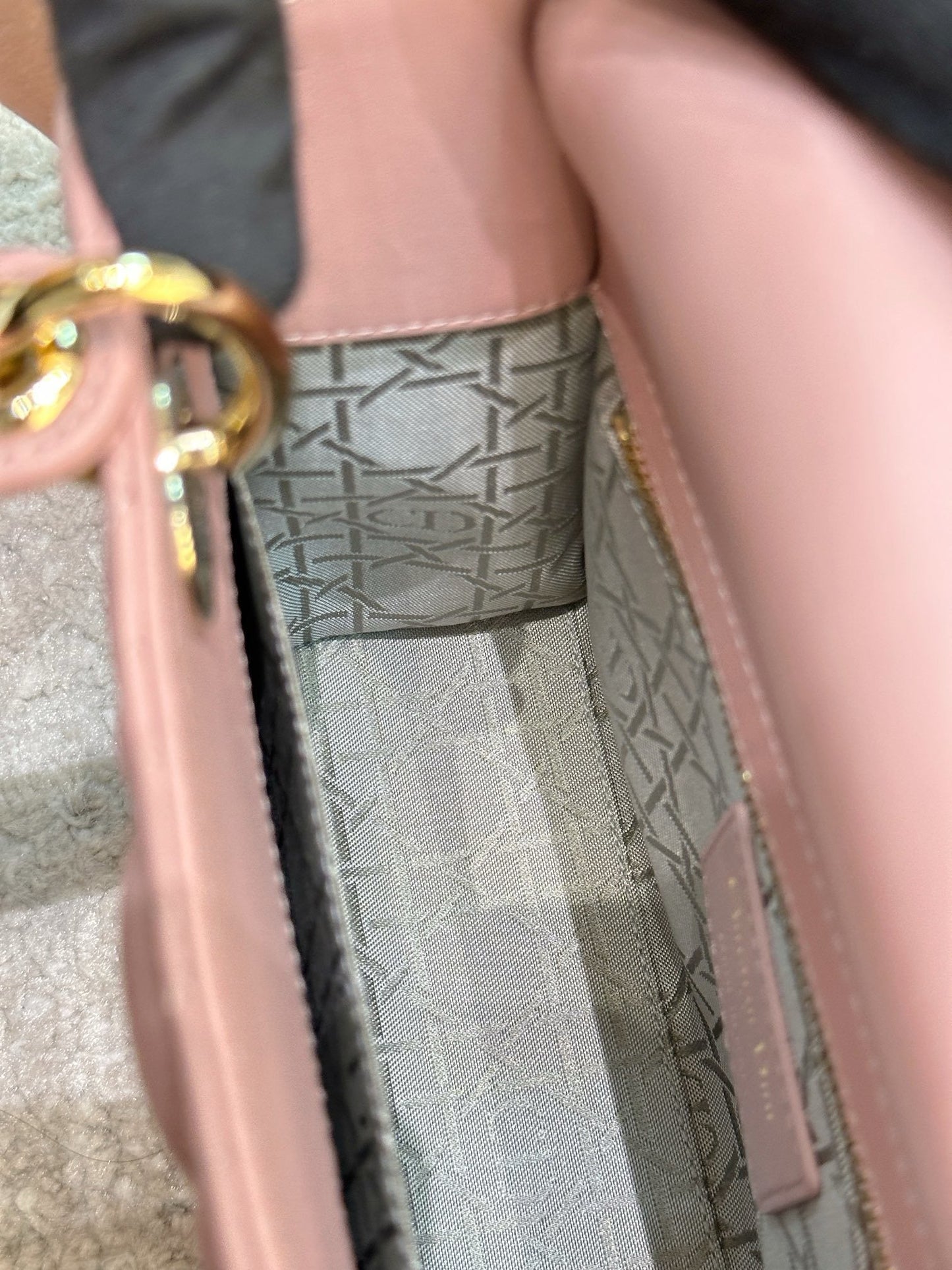 Christian Dior Small Lambskin Cannage My ABC Dior Lady Dior Pink