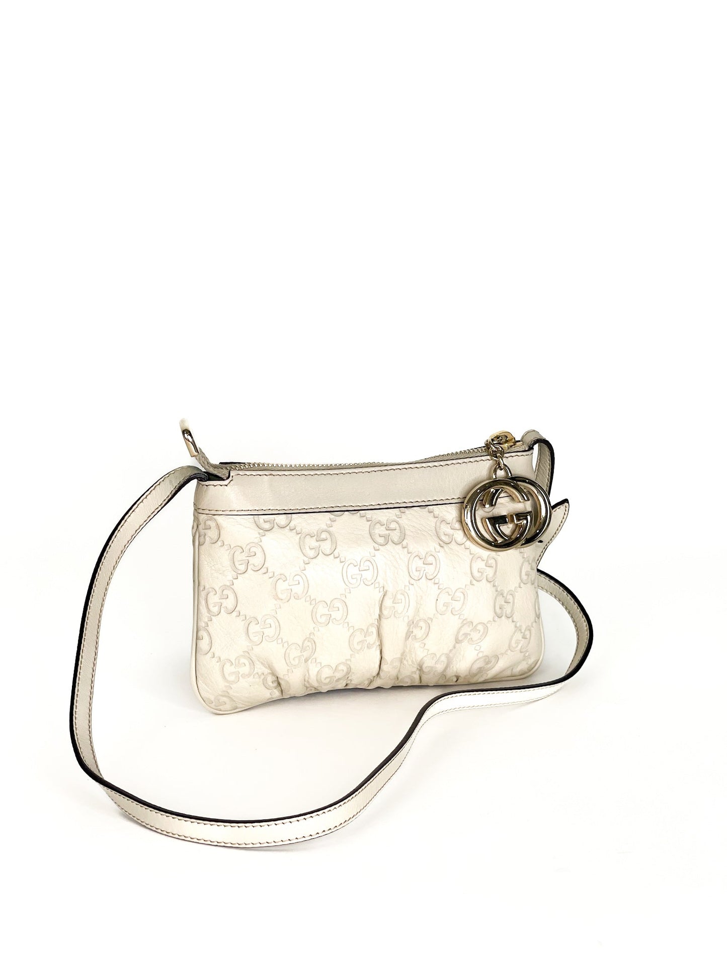 Gucci GG Canvas Shoulder Bag White