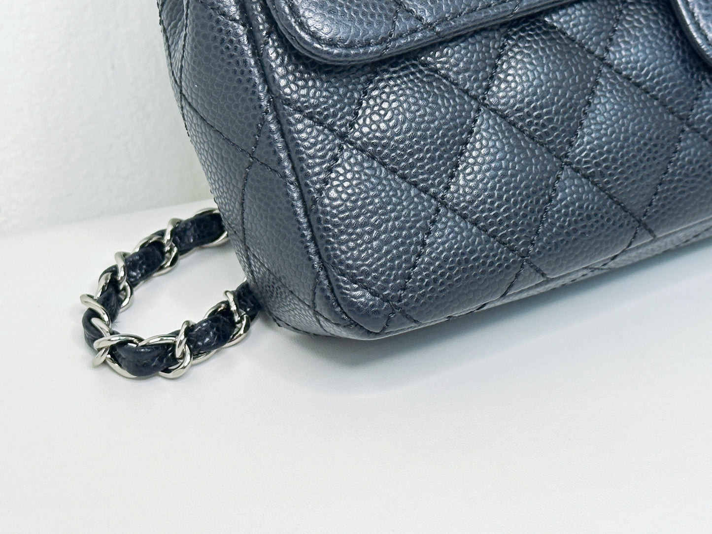 Chanel Caviar East West Flap Bag Black SHW 1131 holo card
