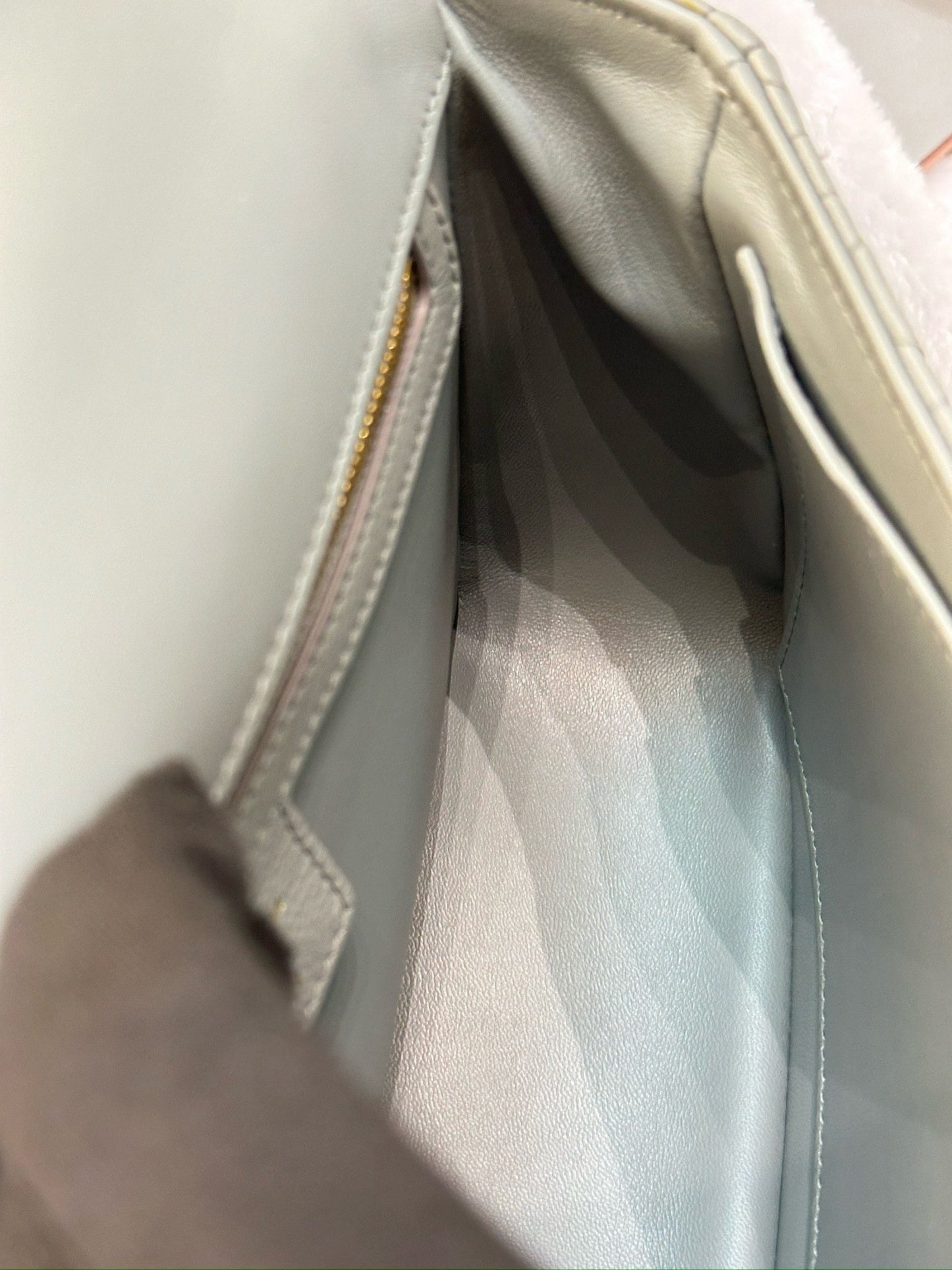 Medium Dior Calfskin Caro Bag Stone Gray Supple Cannage