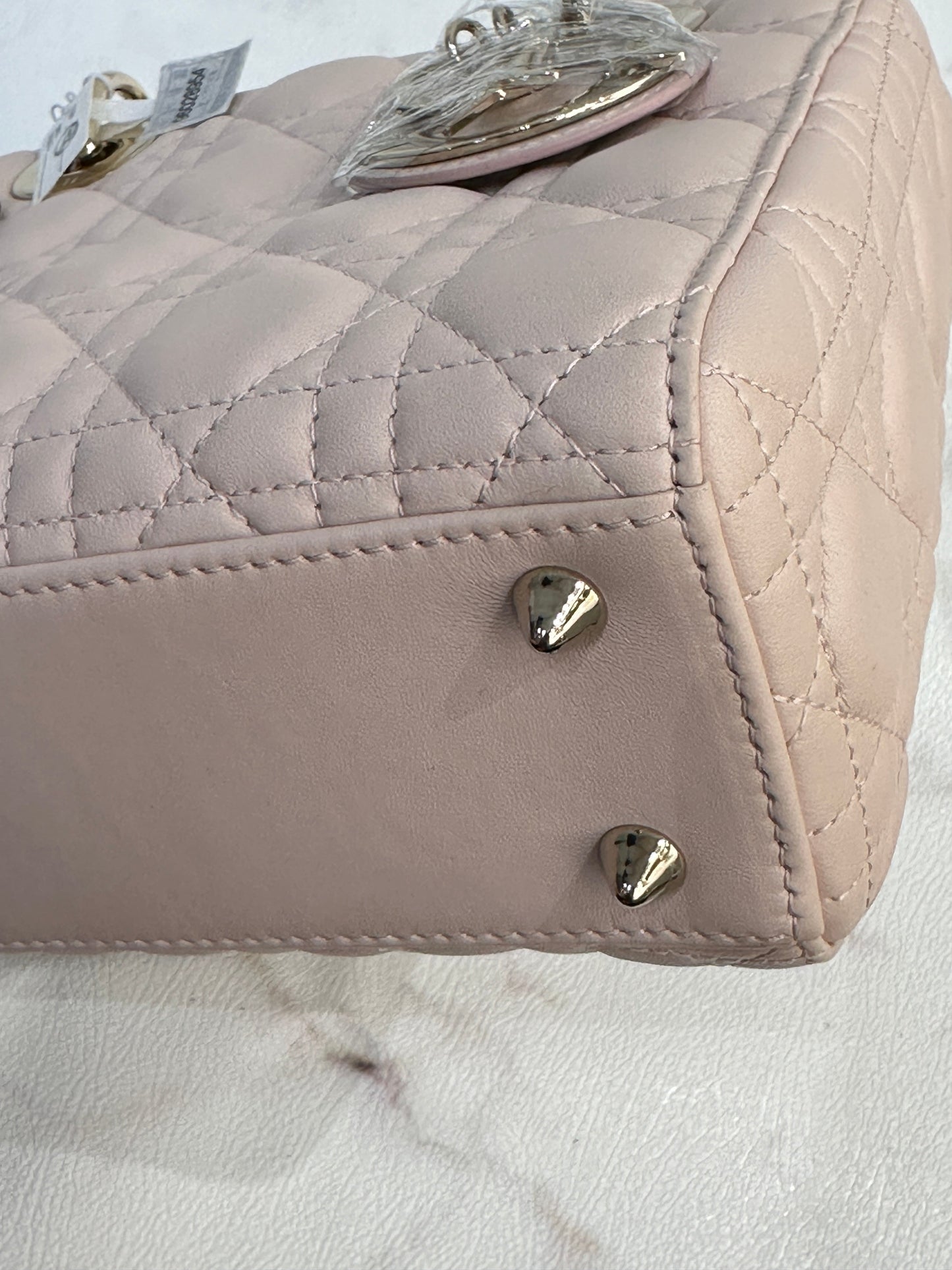 DIOR Lambskin Cannage Small Lucky Badges My Lady Dior Pink