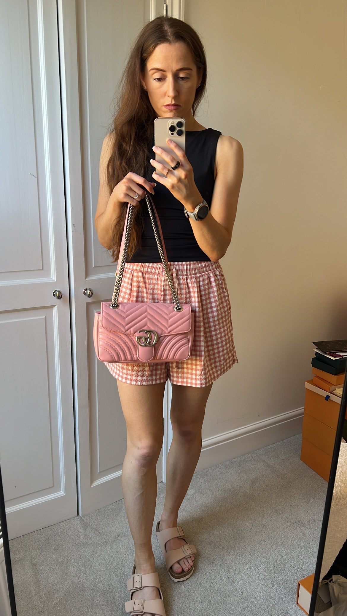 Gucci GG Pale Pink Marmont Small Shoulder Bag (RRP £2070)