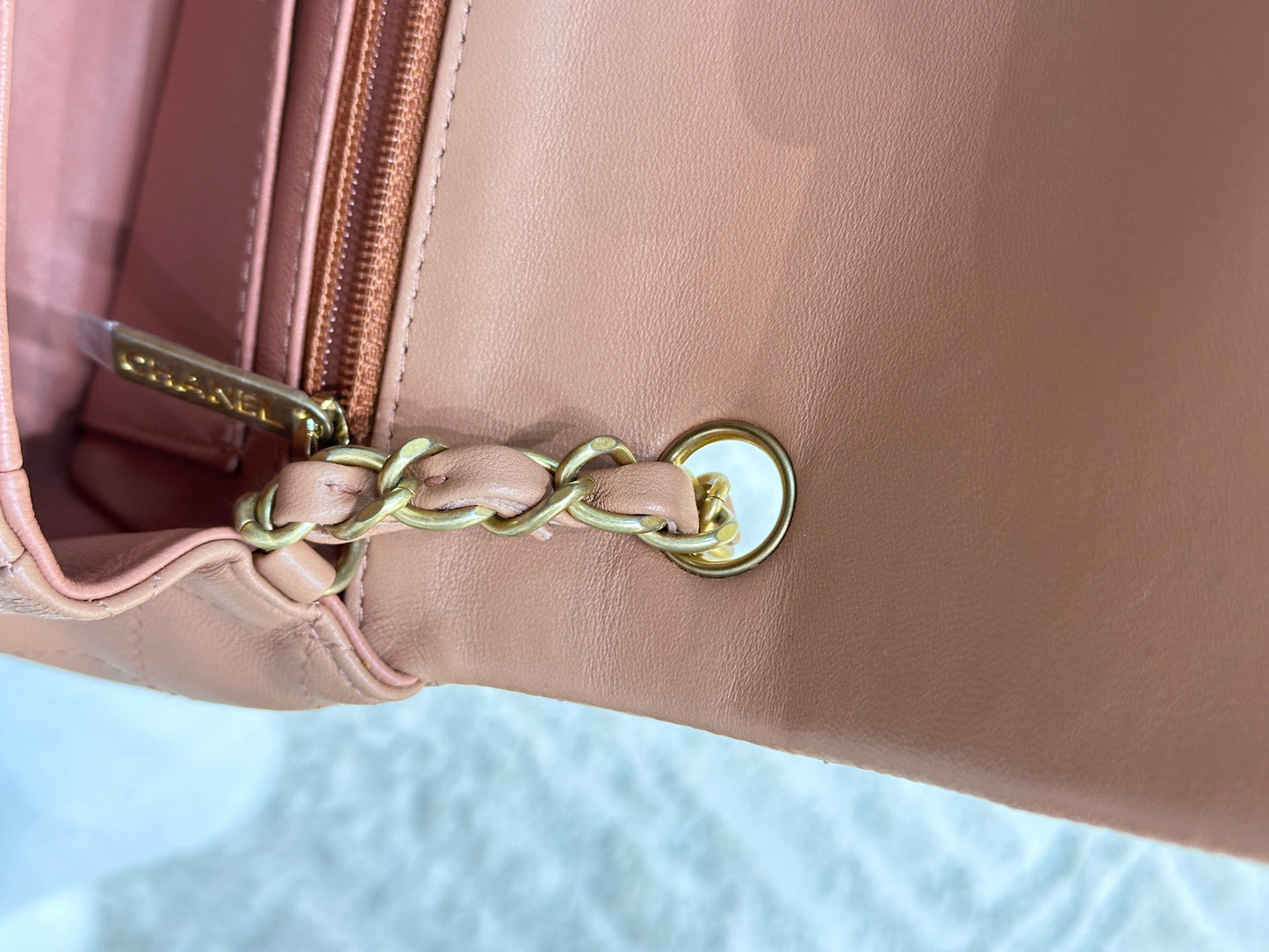 Chanel 2018 Blush Beige Mini Flap Bag with Lucky Charms Stud Embellishment