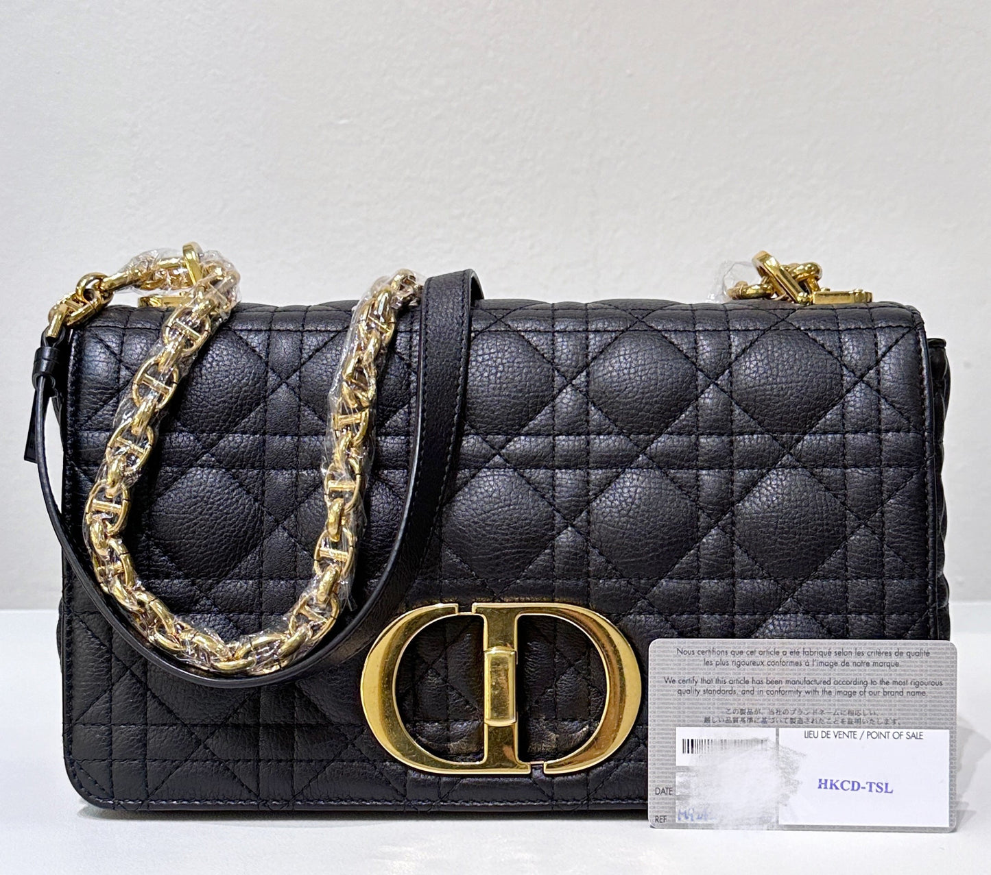 Dior Medium Caro Bag Supple Cannage Calfskin Black GHW