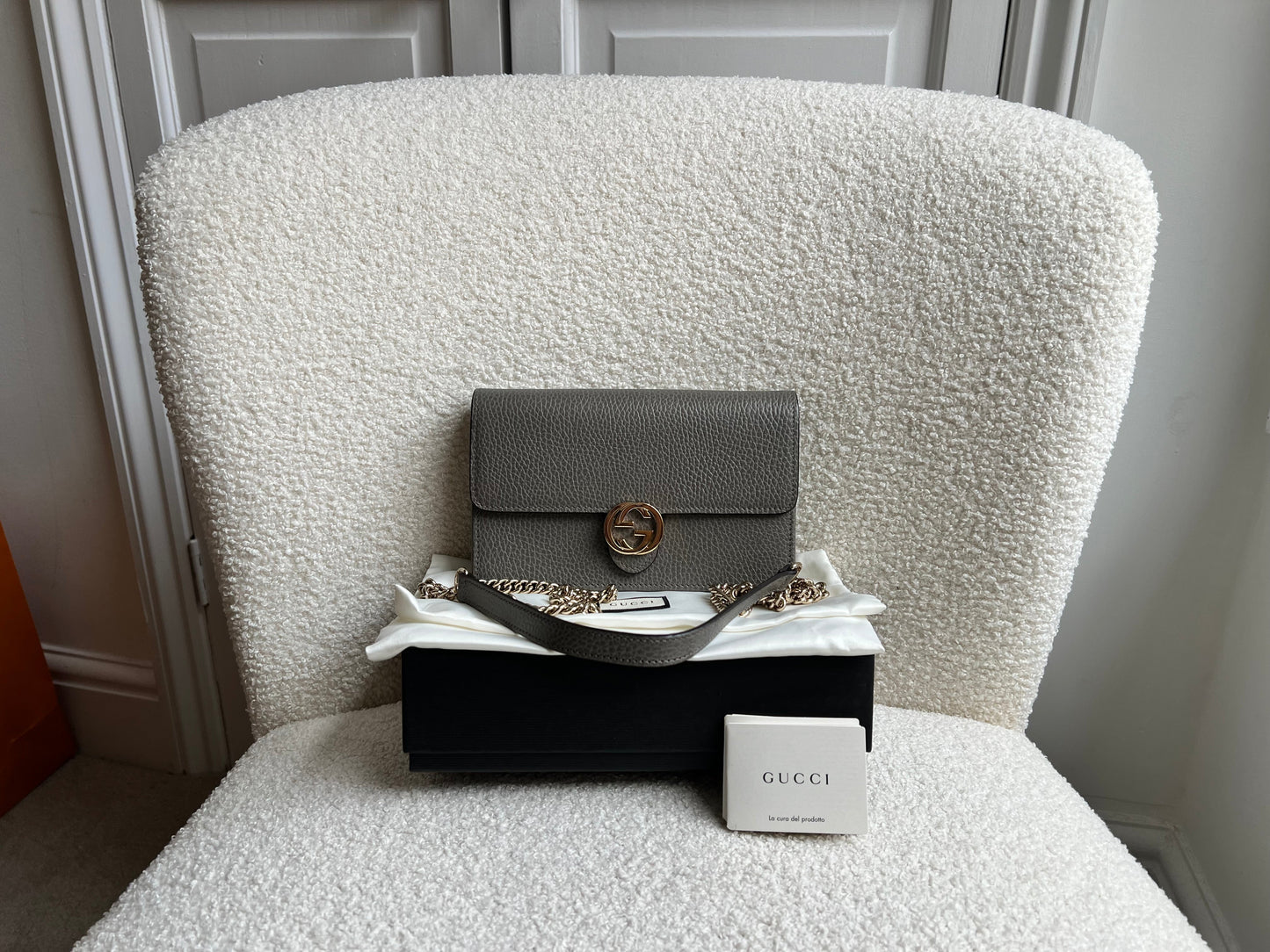 Gucci Dollar Grey Interlocking Chain Wallet