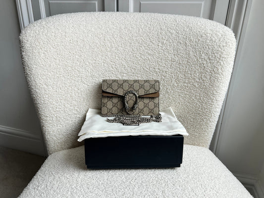 Gucci Dionysus GG Supreme Super Mini Shoulder Bag (RRP £835)