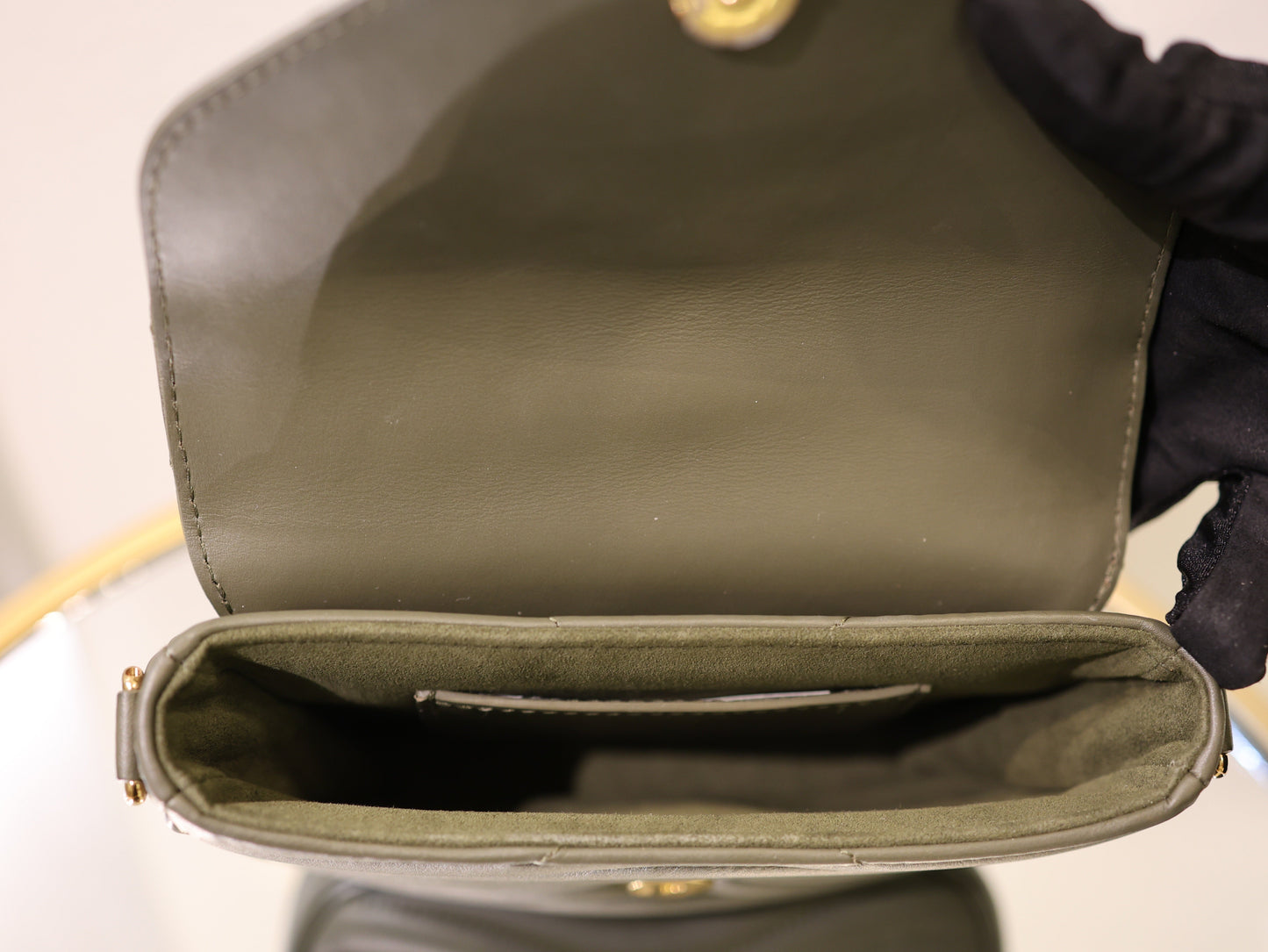 Louis Vuitton Green Khaki Leather Multi Pochette New Wave Bag