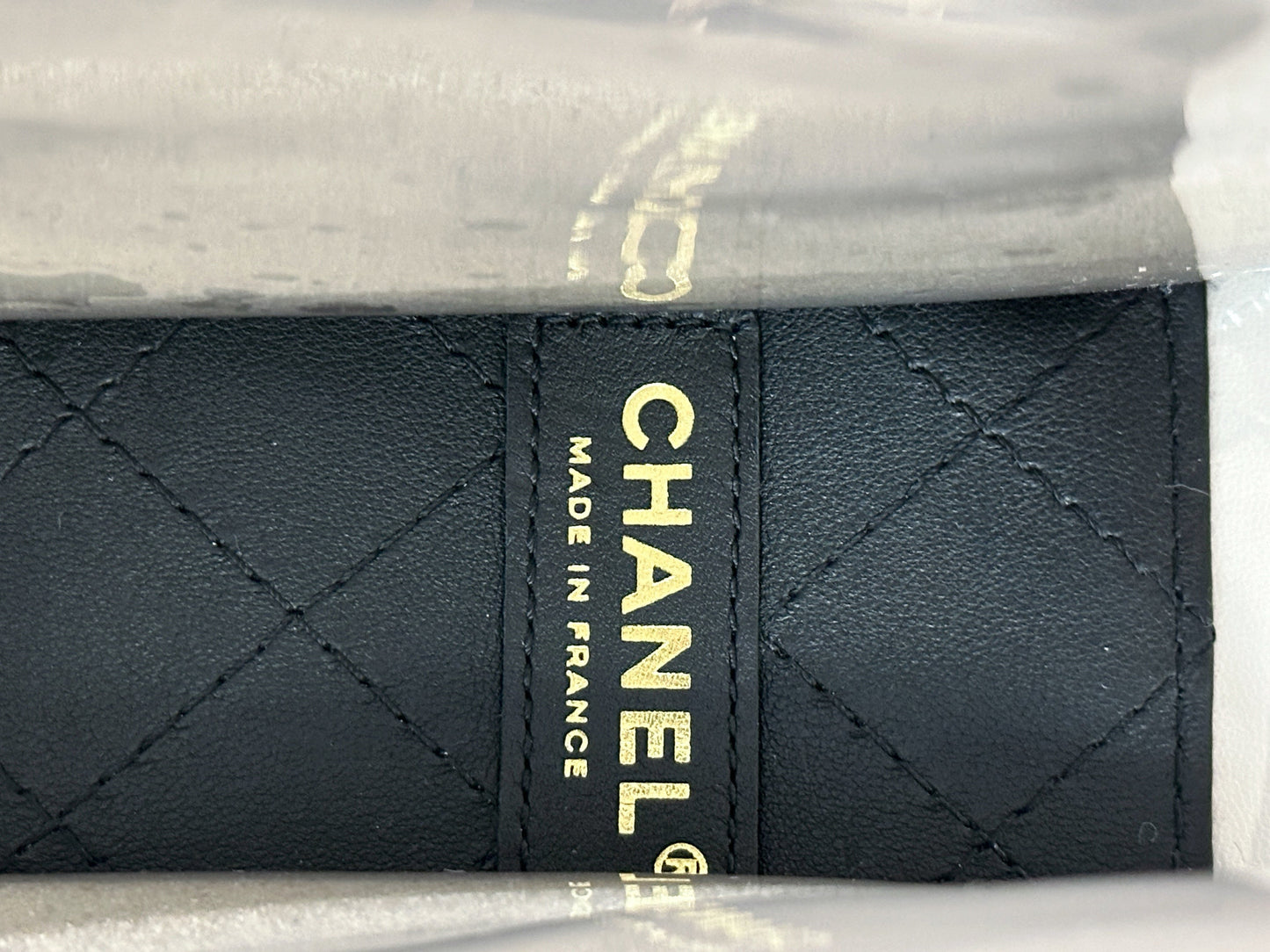 Chanel Medium Lambskin CoCo Sand PVC Sand By The Sea Flap With Pearl Strap Black 2745 holo card
